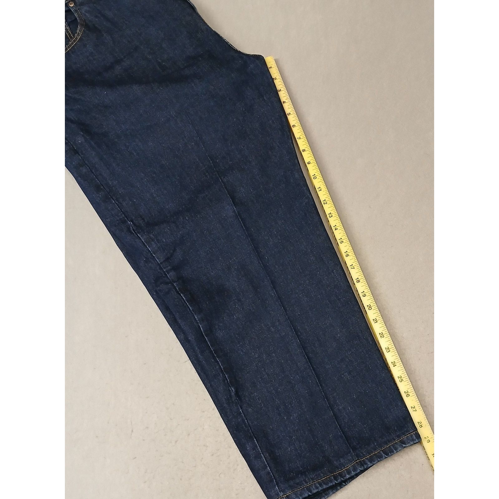 George George (50x30) Men's Straight Leg Relaxed Blue Denim Jeans Size US 34 / EU 50 - 4 Thumbnail