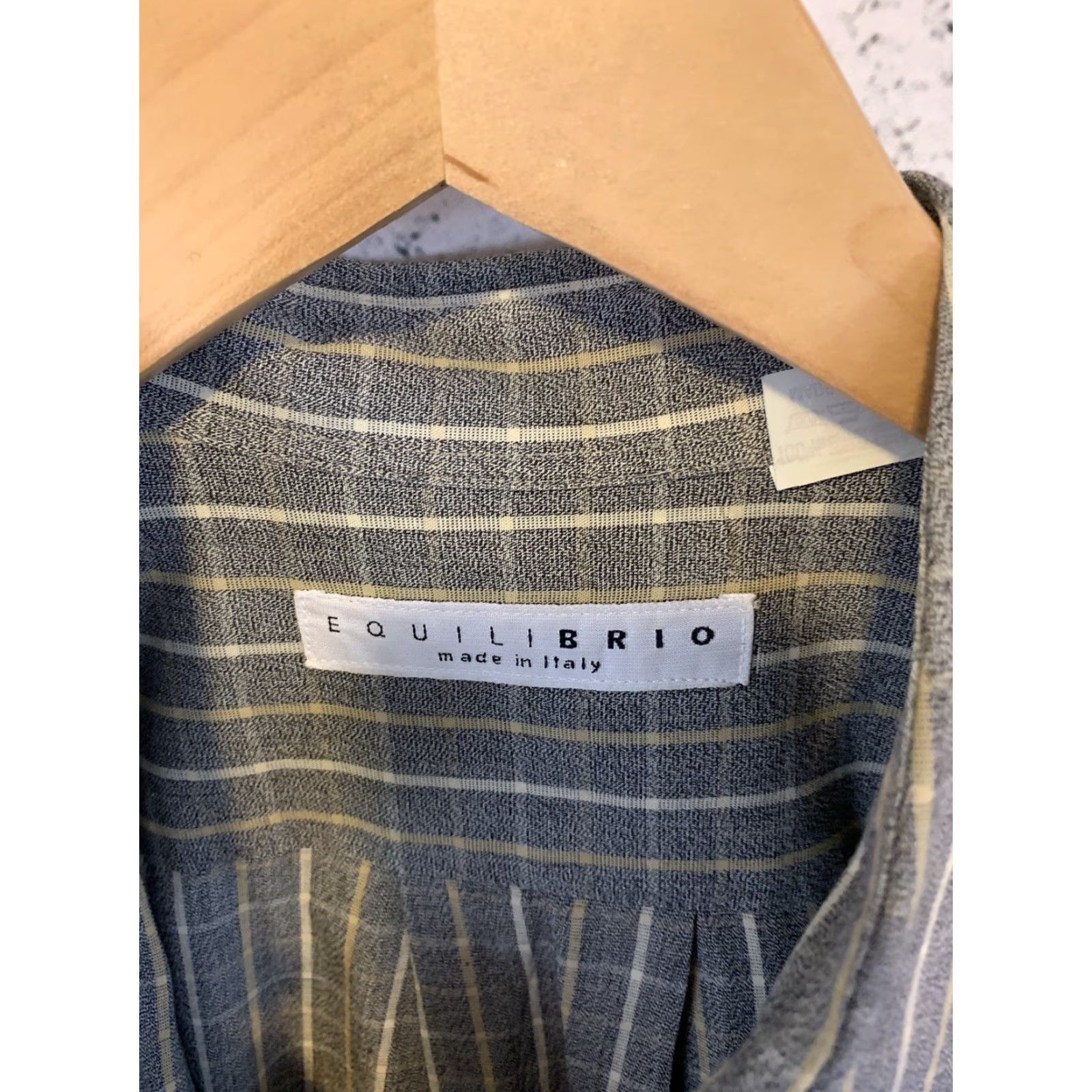 Vintage Equilibrio Plaid Shirt Button-Front Long Sleeve Men's M Gray Size US M / EU 48-50 / 2 - 2 Thumbnail