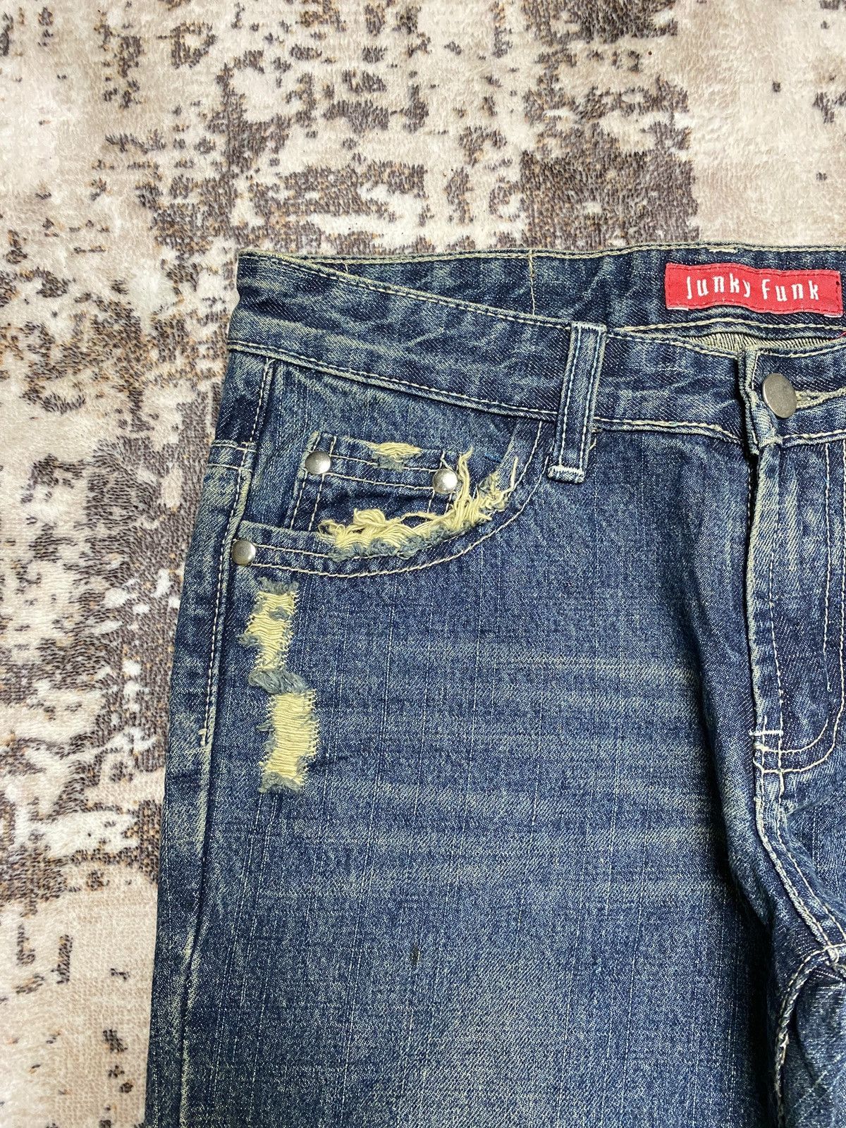 If Six Was Nine Distress Low BootCut Jeans Size 26" / US 2 / IT 38 - 5 Thumbnail