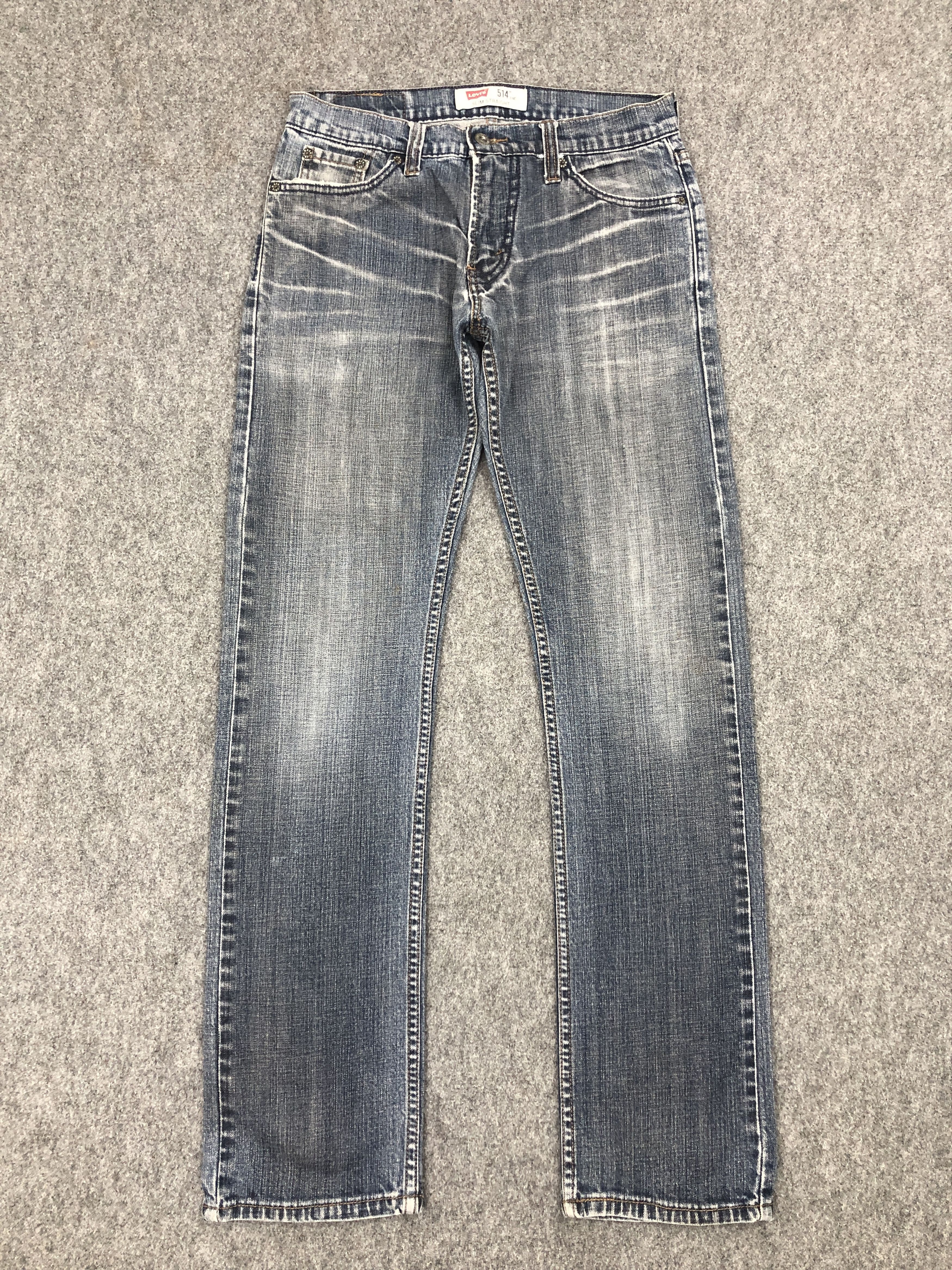 image of Levis 514 Faded Blue Denim Jeans, Men's (Size 30)