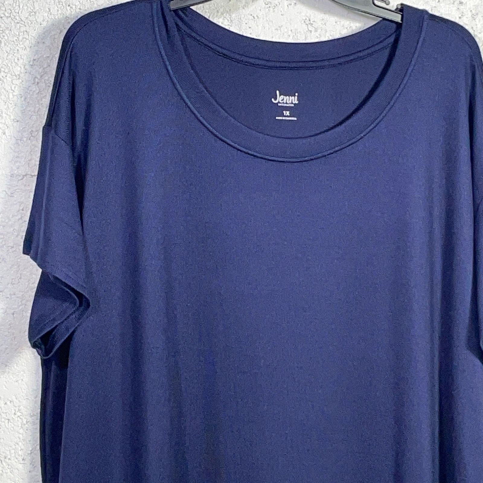 NO ID Jenni Plus Size Short Sleep Shirt navy 1X Size XL / US 12-14 / IT 48-50 - 5 Thumbnail