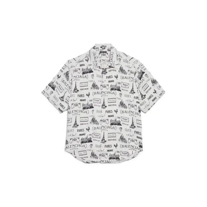 Balenciaga o1bcso1str0426 Paris Resto Short Sleeve Minimal Shirt White Size S / US 4 / IT 40 - 1 Preview