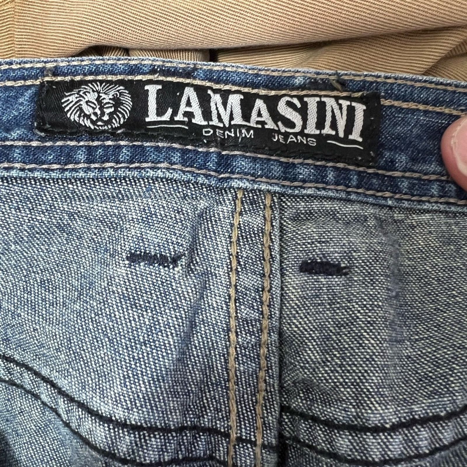 Other Lamasini Jeans Blue Carpenter Regular Fit 34x32 NICE Size US 34 / EU 50 - 8 Thumbnail