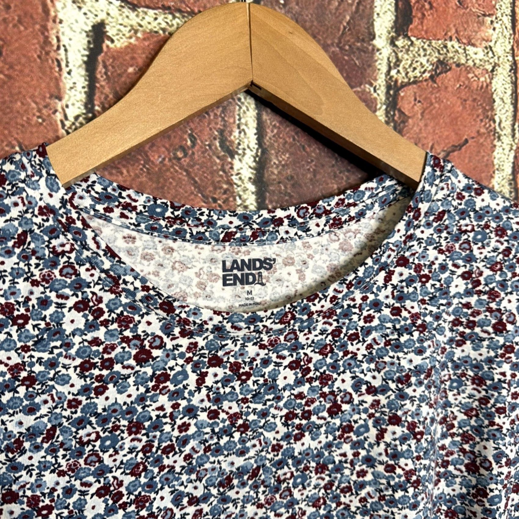 Lands' End Lands' End Womens T-Shirt Long Sleeve Floral Print Multicolor Size M Top Shirt Casual Activewear Women Size M / US 6-8 / IT 42-44 - 2 Thumbnail