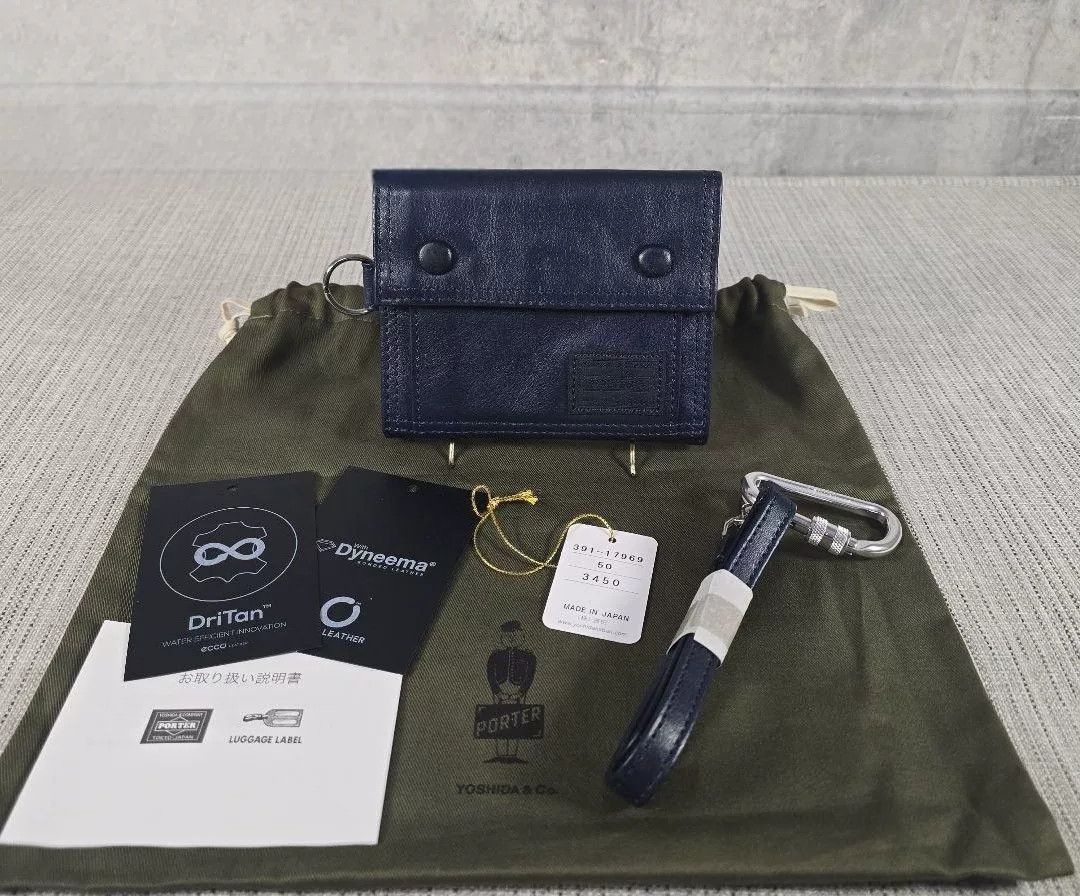 Porter porter freestyle leather wallet in indigo Size ONE SIZE - 1 Thumbnail