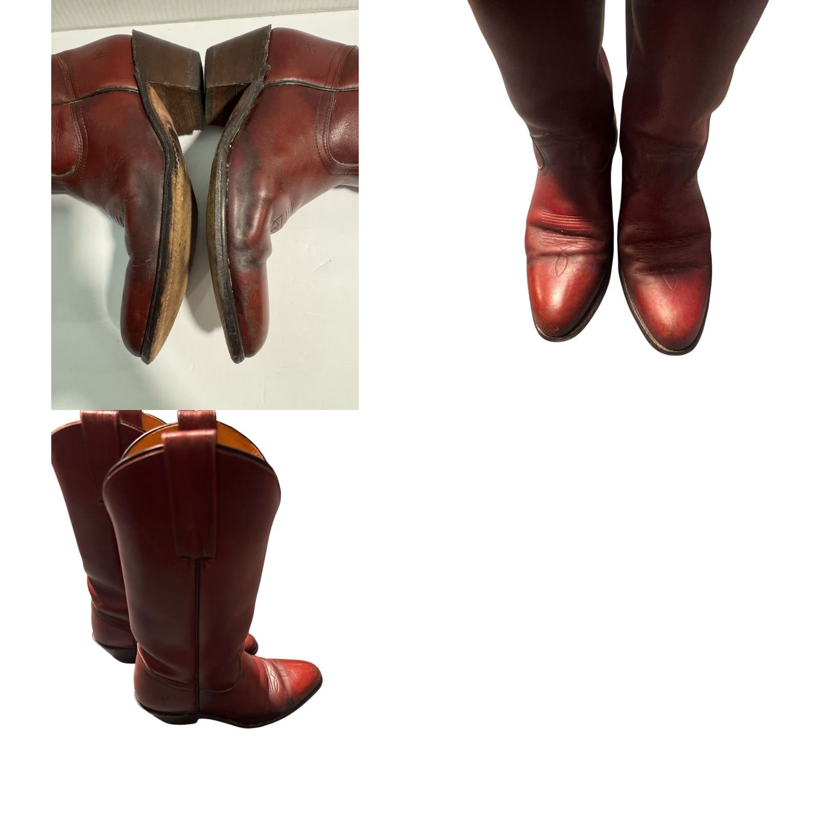 Frye VINTAGE Frye Boots Western Cowboy Leather Made in USA 9D Brown Oxblood Mens Size US 9 / EU 42 - 11 Thumbnail
