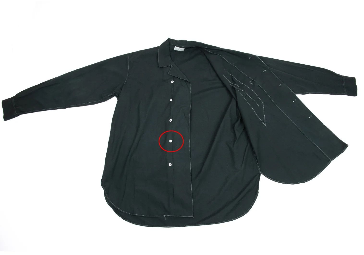 Yohji Yamamoto Yohji Yamamoto White Stitch Design Open Collar Shirt Size US M / EU 48-50 / 2 - 14 Thumbnail