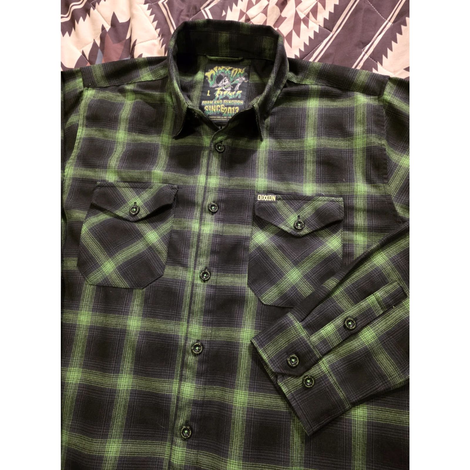 Vintage Dixxon Flannel Company Slimer Long Sleeve Shirt Green & Black Men's L Button-Up Casual, Workwear, Travel Plaid Limited Edition Size US L / EU 52-54 / 3 - 2 Thumbnail