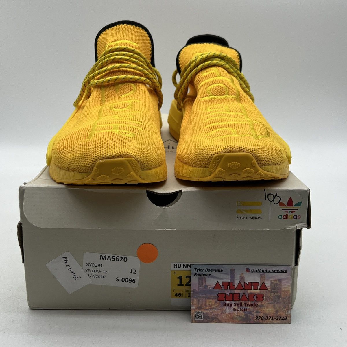 Adidas Pharrell x NMD human race yellow Size US 12 / EU 45 - 2 Thumbnail