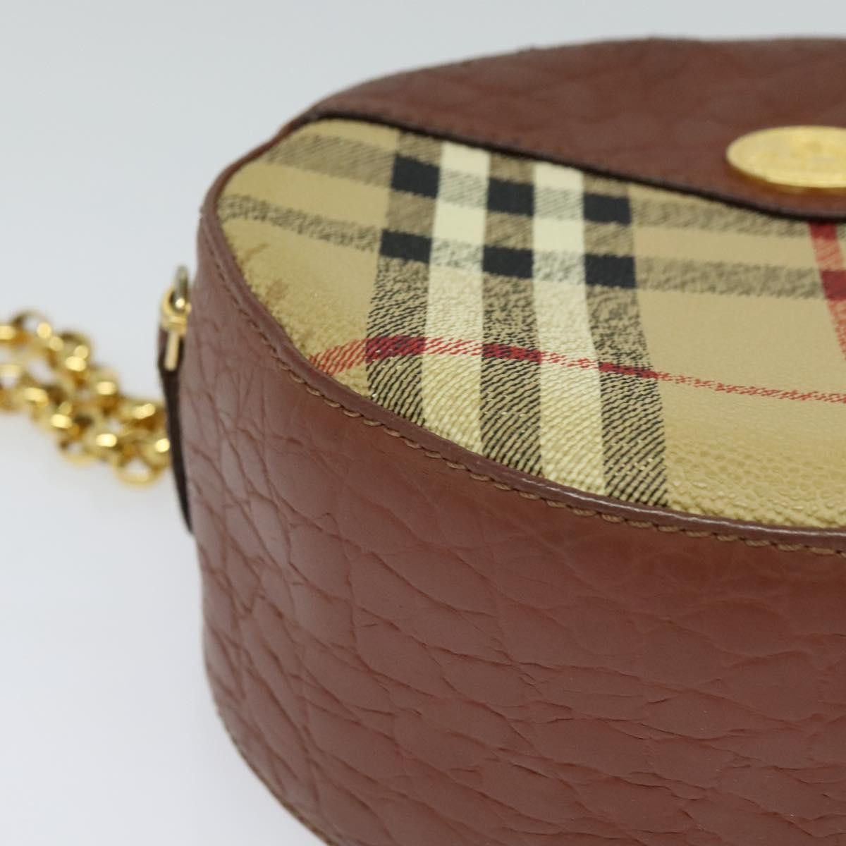 Burberry Burberry Nova Check Chain Shoulder Bag Pvc Leather Brown Size ONE SIZE - 9 Thumbnail