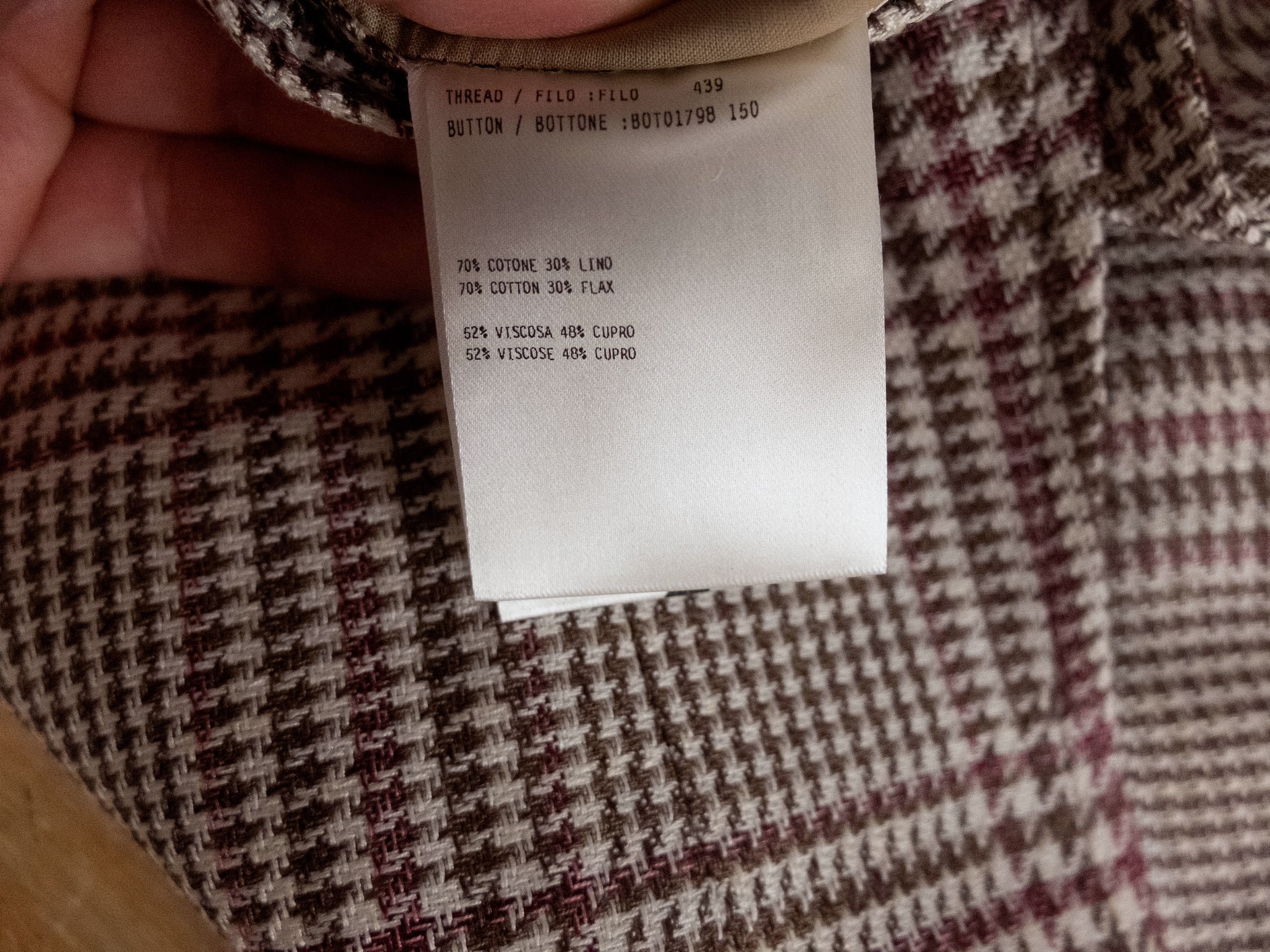 Lardini LARDINI beige glen plaid cotton linen sportcoat 38 48 Size 38R - 12 Thumbnail