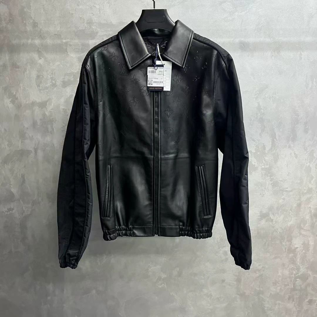 Louis Vuitton black leather zip-up long sleeve jacket Size US L / EU 52-54 / 3 - 1 Thumbnail