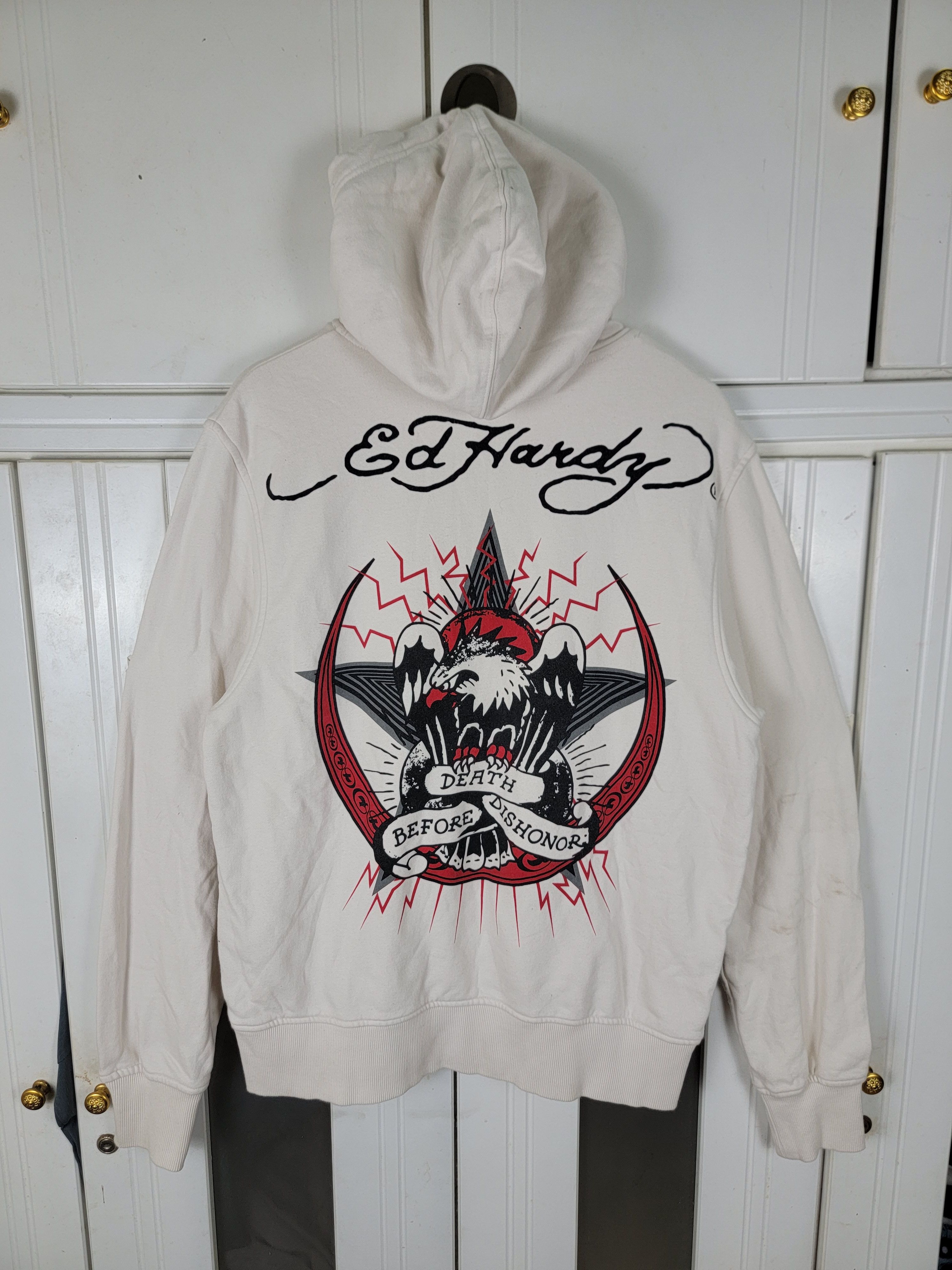 Christian Audigier × Ed Hardy × Vintage Vintage EdHardy Zipper Hoodie Size US L / EU 52-54 / 3 - 1 Thumbnail