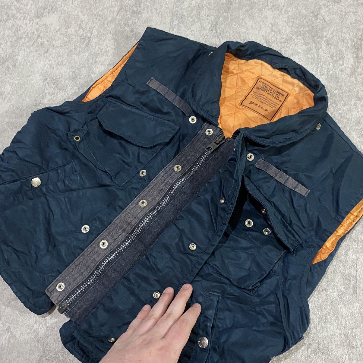 Schott Vintage Schott Flyer Bomber Navy w/ Removable Vest Lining Size US S / EU 44-46 / 1 - 13 Thumbnail