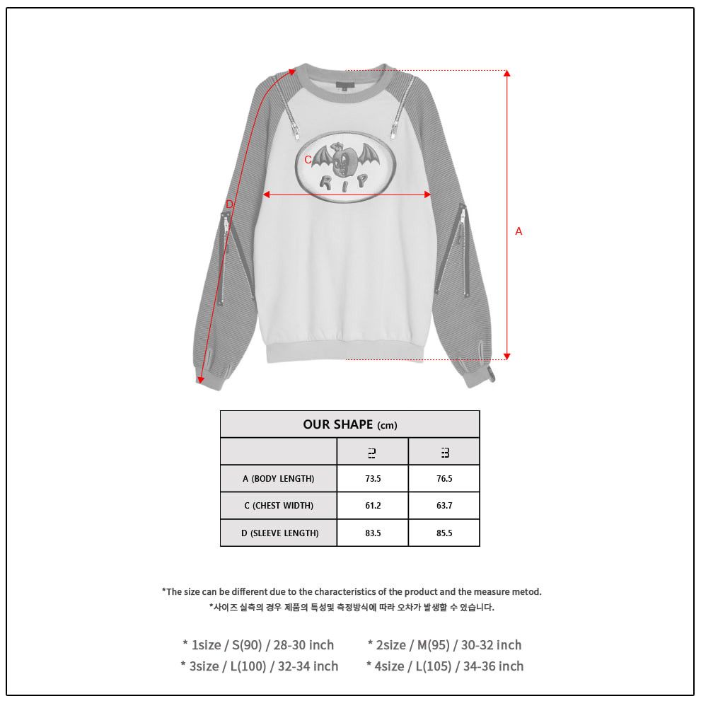 99%IS- R.I.P Cut Out Zipper Sweatshirt / Glow In The Dark Size US L / EU 52-54 / 3 - 6 Thumbnail