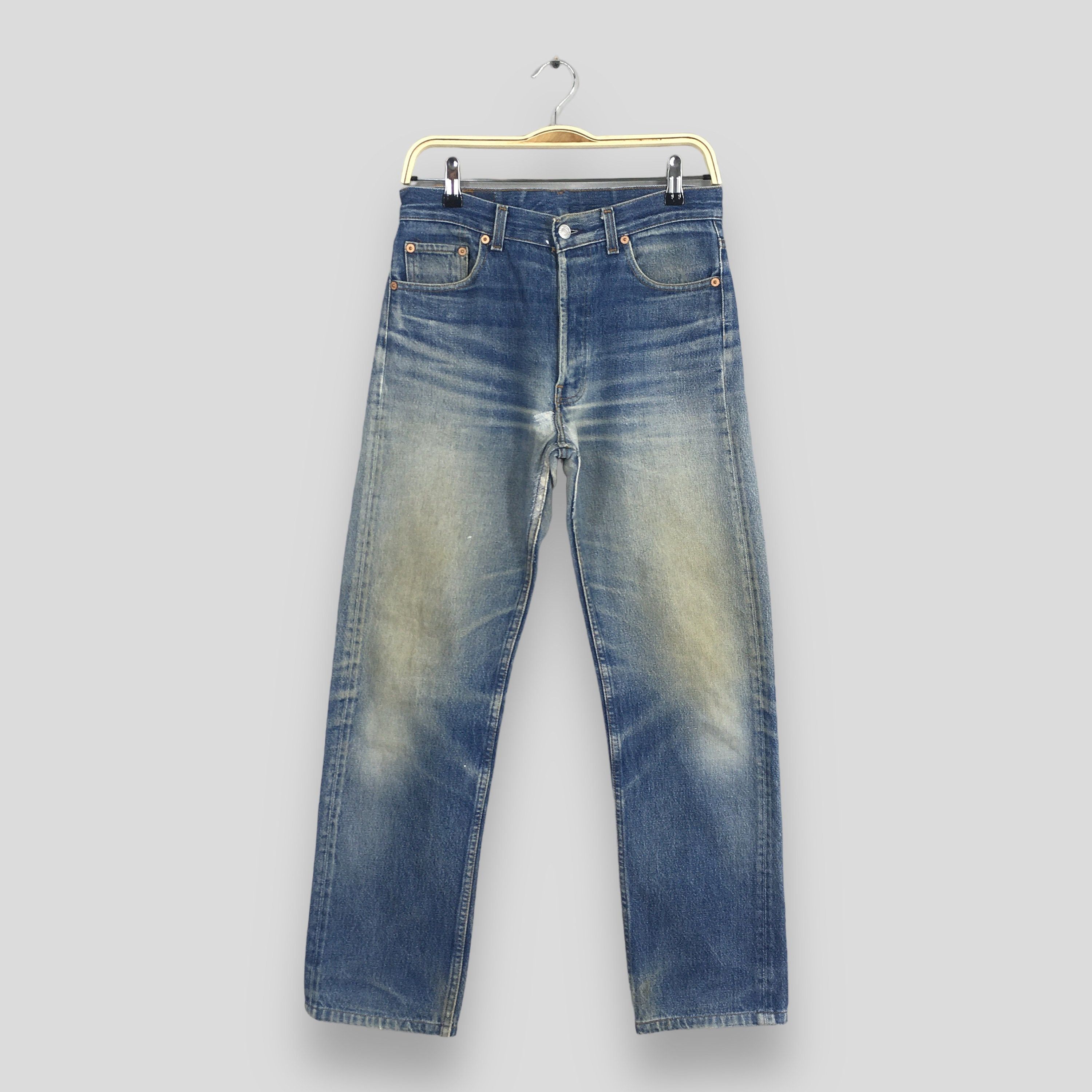 image of Size 28X28 Vintage 80's Levi's 501 Faded Blue Jeans, Men's