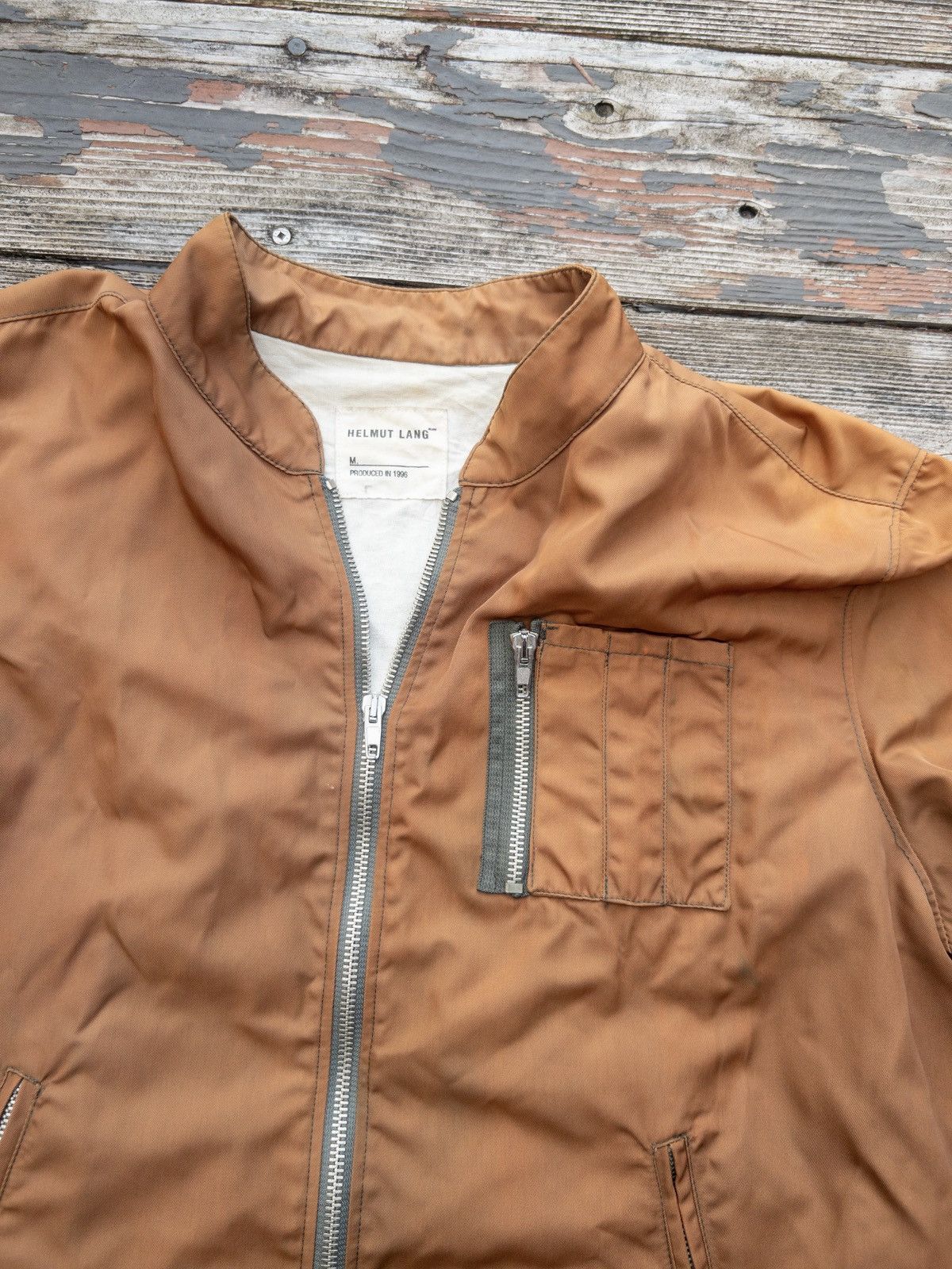 Helmut Lang Helmut Lang SS96 MA-1 Burnt Nylon Moto Jacket Size US L / EU 52-54 / 3 - 2 Thumbnail