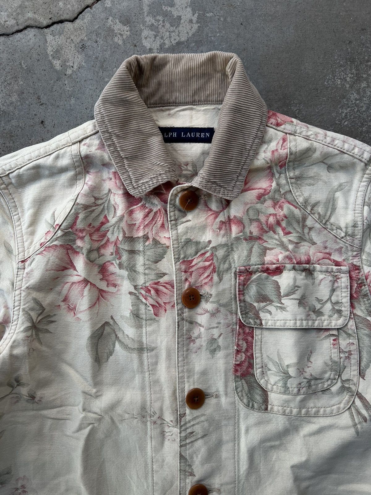 Ralph Lauren Vintage Ralph Lauren Flowers Denim Jacket Size US S / EU 44-46 / 1 - 2 Thumbnail