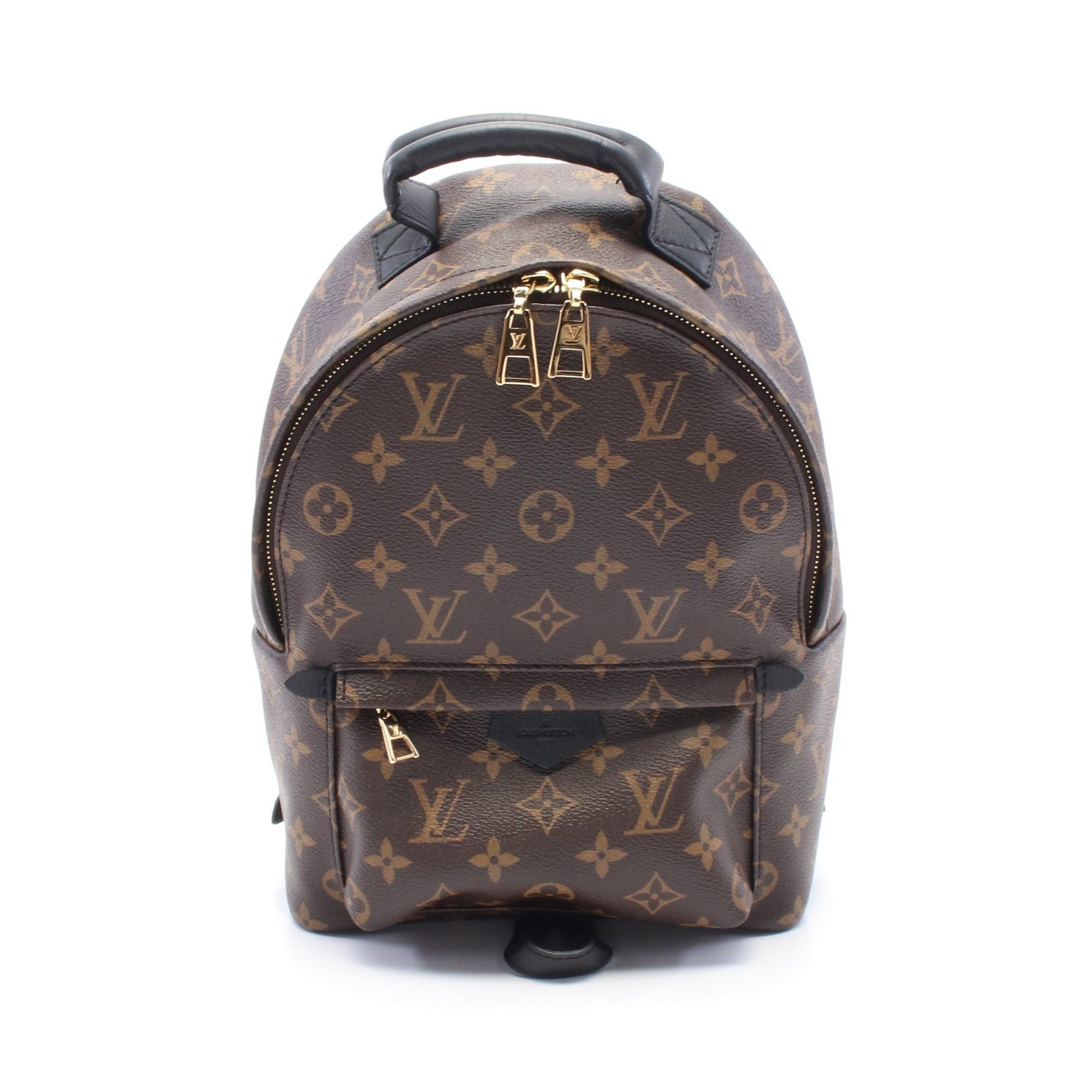 Louis Vuitton Palm Springs Pm Monogram Backpack Rucksack Leather Brown Black