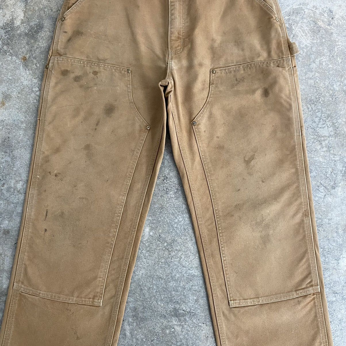 Carhartt VTG Carhartt Double Knee Faded Tan Dirty Carpenter Pants Size US 34 / EU 50 - 9 Thumbnail