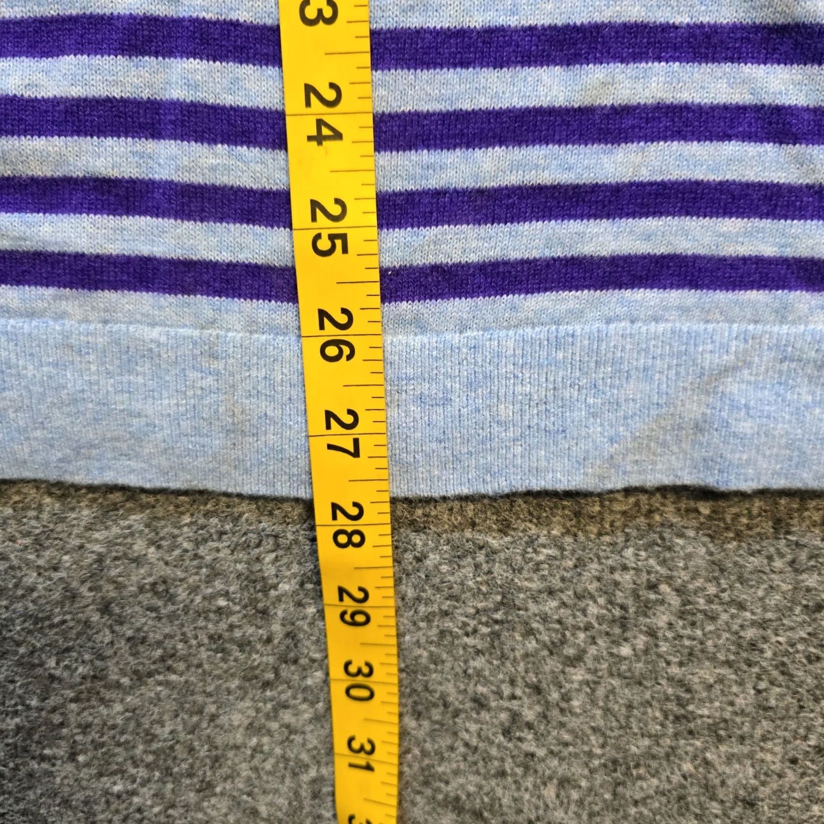 Talbots Talbots Sweater Womens 2X Purple Blue Striped Wool Blend Flare Sleeve Casual Size XXL / US 16-18 / IT 52-54 - 6 Thumbnail
