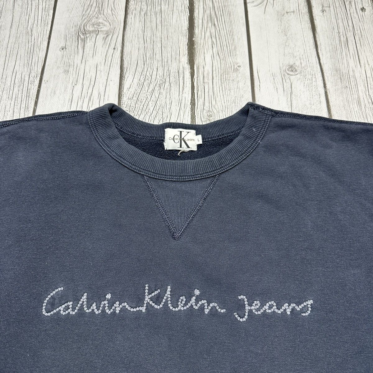 Calvin Klein × Vintage Vintage Calvin Klein Jeans sweatshirt Size US L / EU 52-54 / 3 - 3 Thumbnail