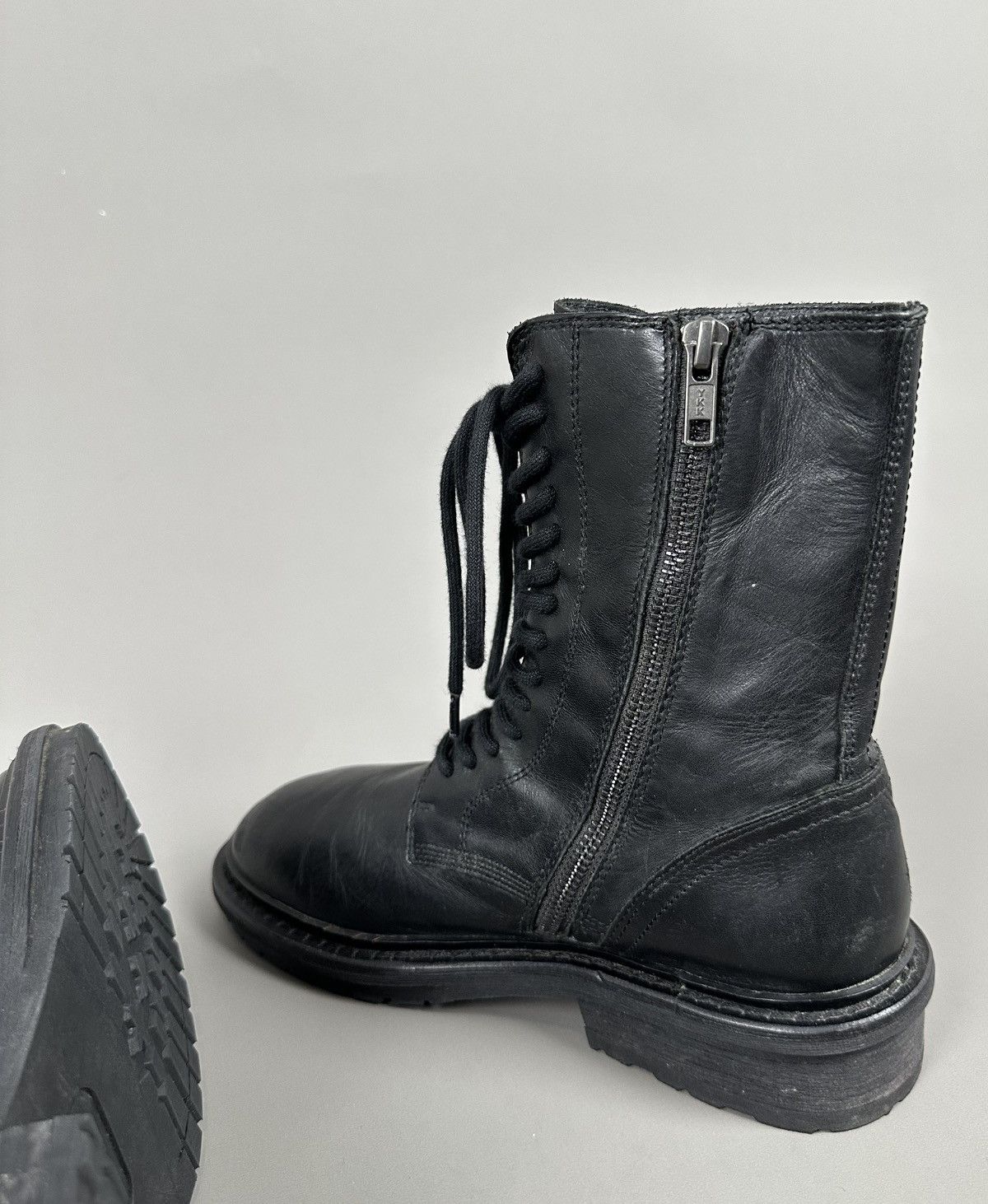 Ann Demeulemeester Ann Demeulemeester - Combat Laced Up Boots - Side Zipper Size US 7 / IT 37 - 6 Thumbnail