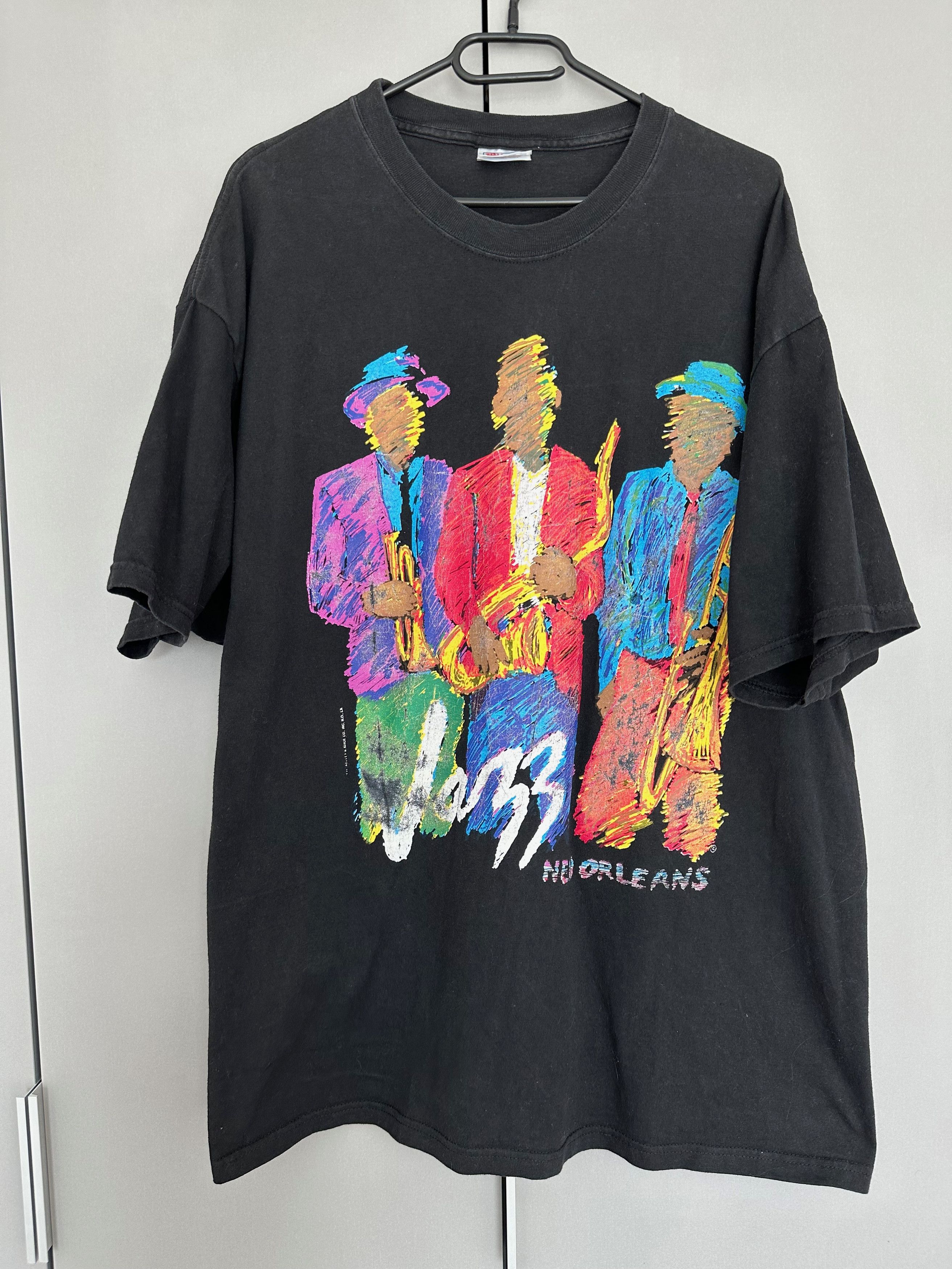 Hanes New Orleans Jazz Beefy-T Hanes t shirt heavy cotton black Size US XL / EU 56 / 4 - 1 Thumbnail