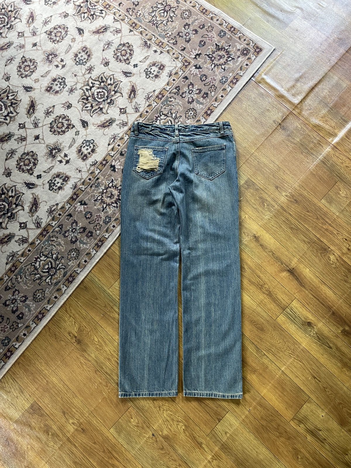 Japanese Brand Straight Relaxed Distressed Denim Size US 31 - 3 Thumbnail
