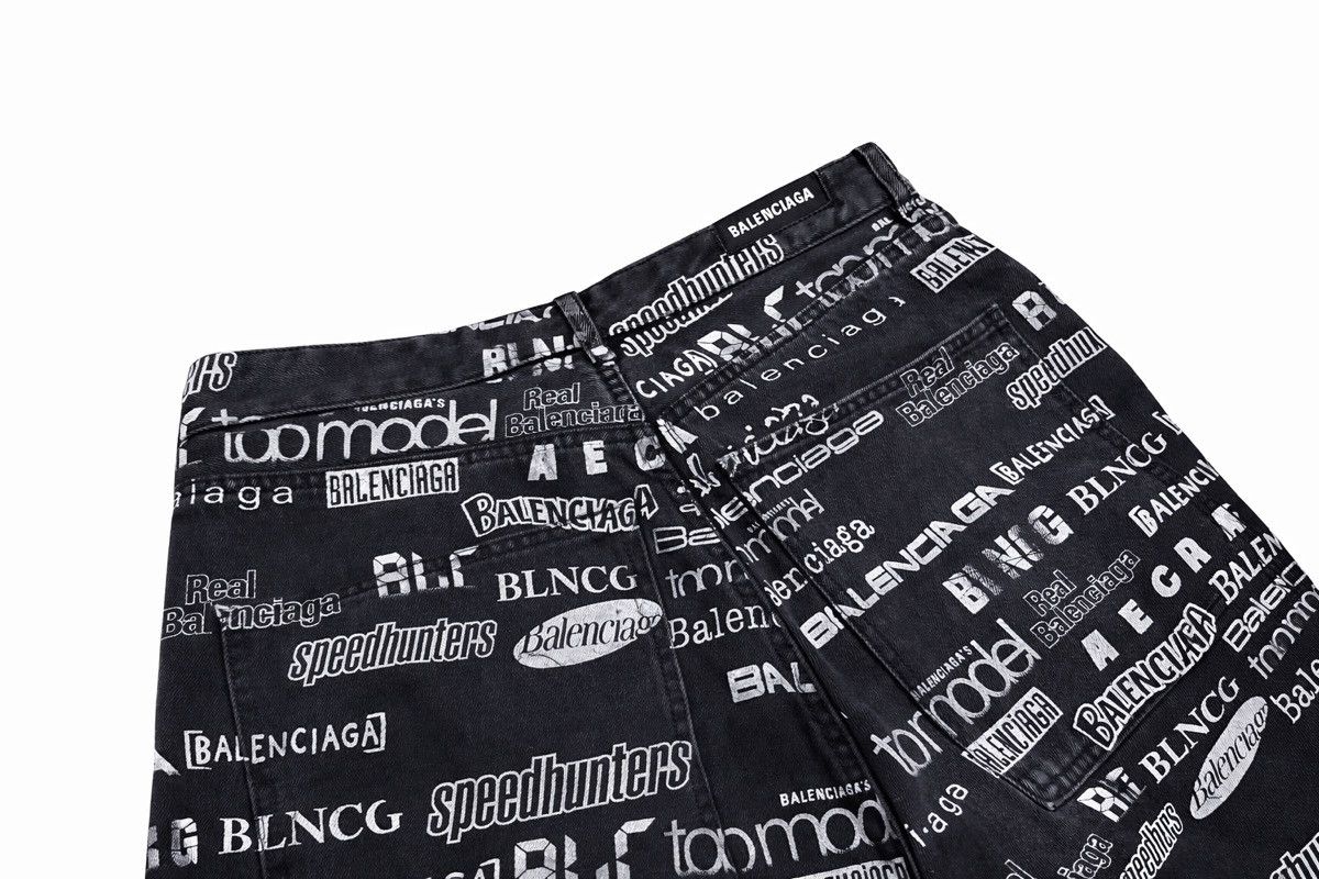 Balenciaga Balenciaga TV Show All Over Print Wide Leg Jeans Size US 30 / EU 46 - 5 Thumbnail