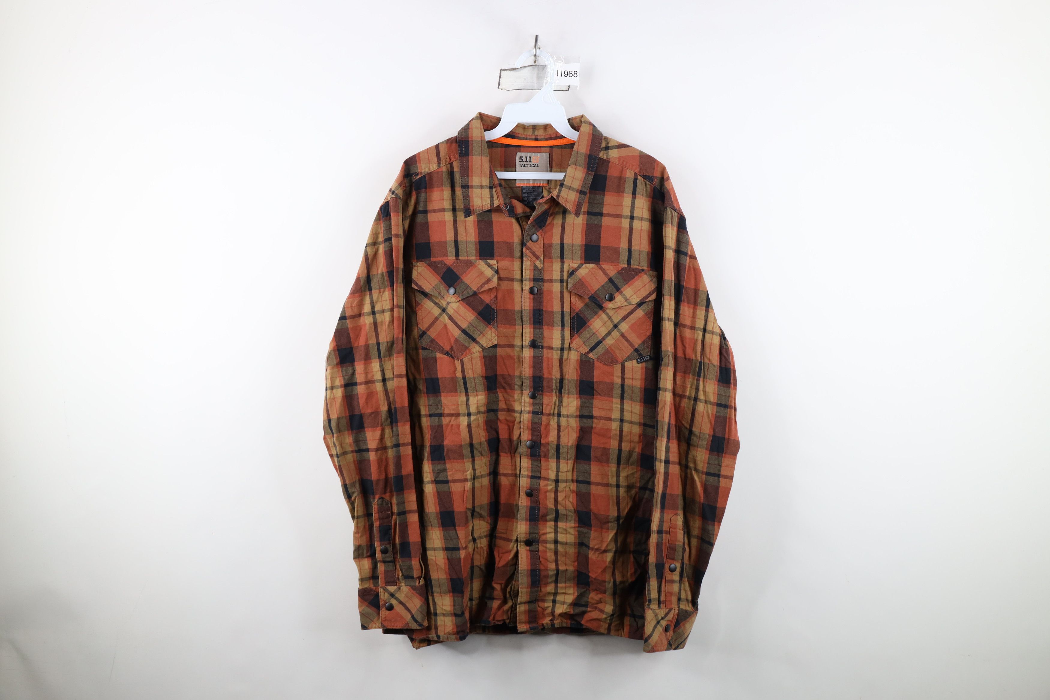 Vintage 5.11 Tactical Series Pocket Flannel Snap Button Shirt Plaid Size US L / EU 52-54 / 3 - 1 Thumbnail