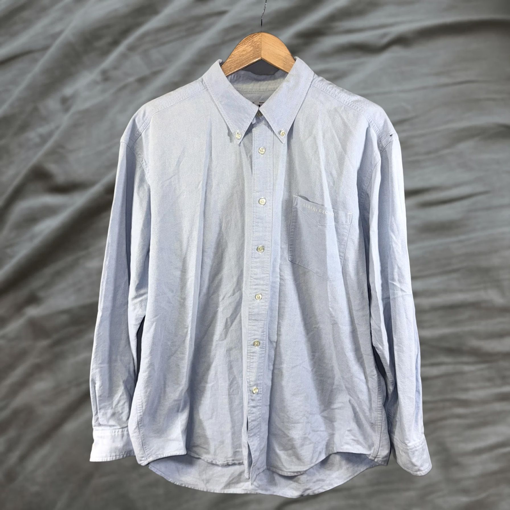 Armani Exchange Armani Exchange Shirt Mens XL Light Blue Button-Down Oxford Long Sleeve Pocket Size US XL / EU 56 / 4 - 1 Thumbnail