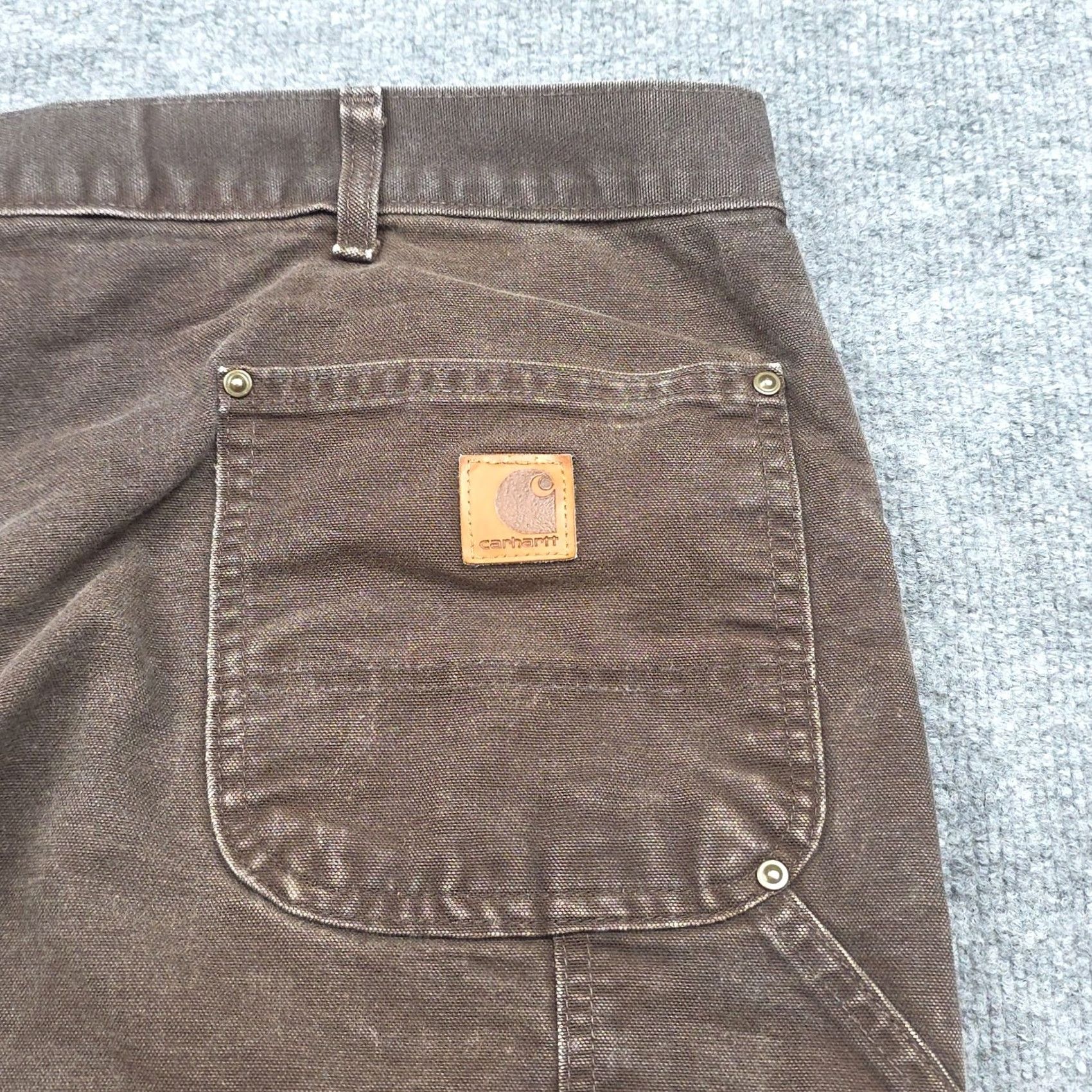 Carhartt Carhartt Pants Men 40 x 29.5 Brown Distress Double Knee Canvas Straight Fit Regular 5-Pocket Workwear Casual Carhartt B136 Size US 40 / EU 56 - 7 Thumbnail