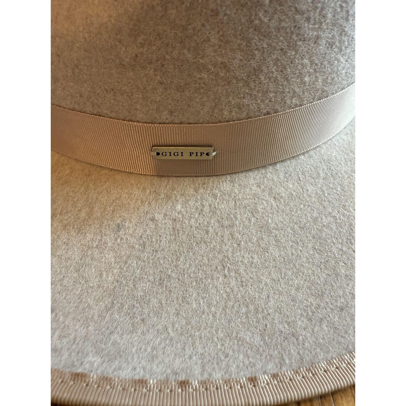 Other Gigi Pip Hat Fedora Fitted 57 Beige Wool Wide Brim Rancher Size ONE SIZE - 2 Thumbnail