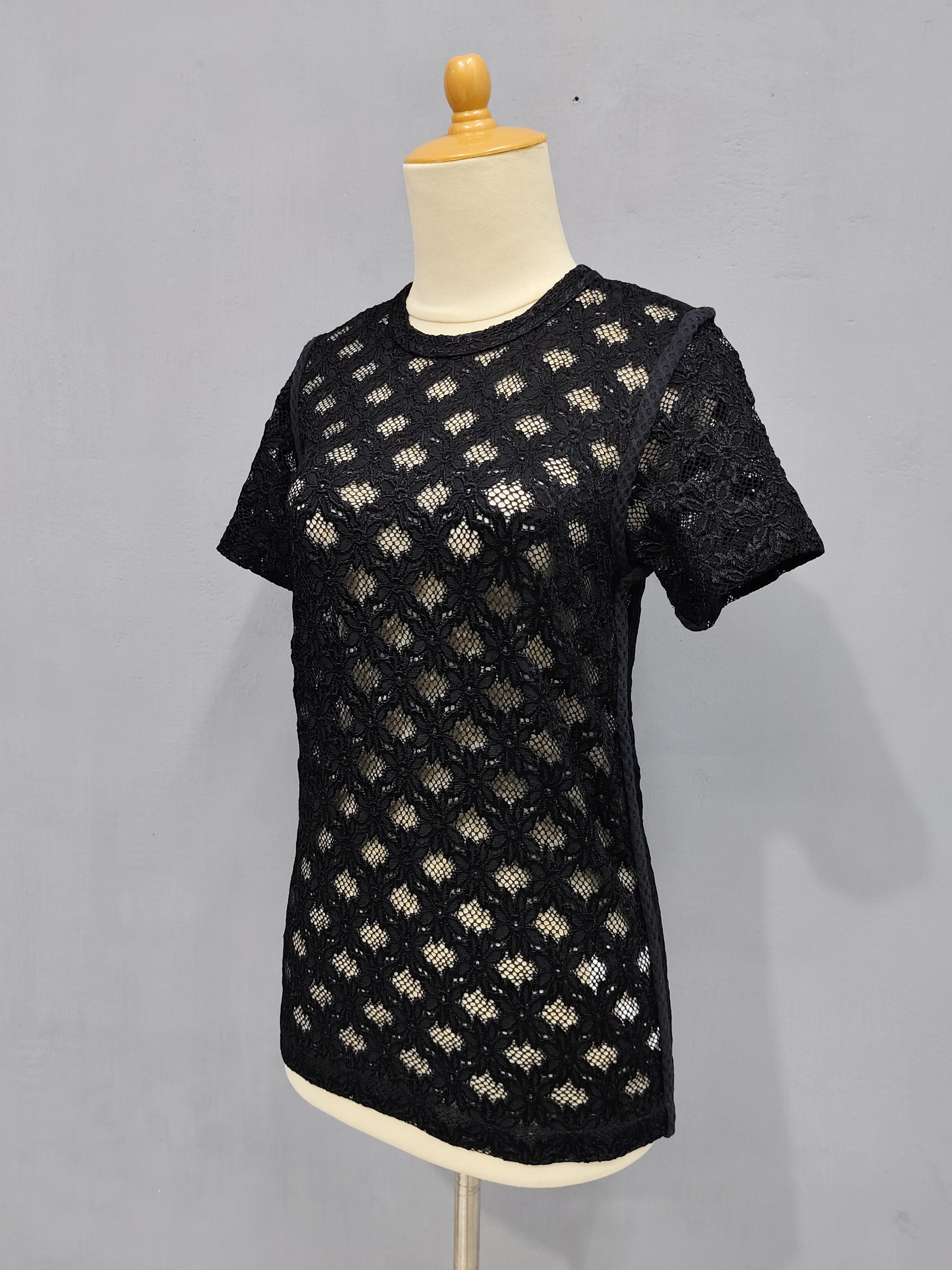 Comme des Garcons 2000s CDG🔥 Gothic Minimalist Floral Crochet Lace MeshTop Size M / US 6-8 / IT 42-44 - 7 Thumbnail
