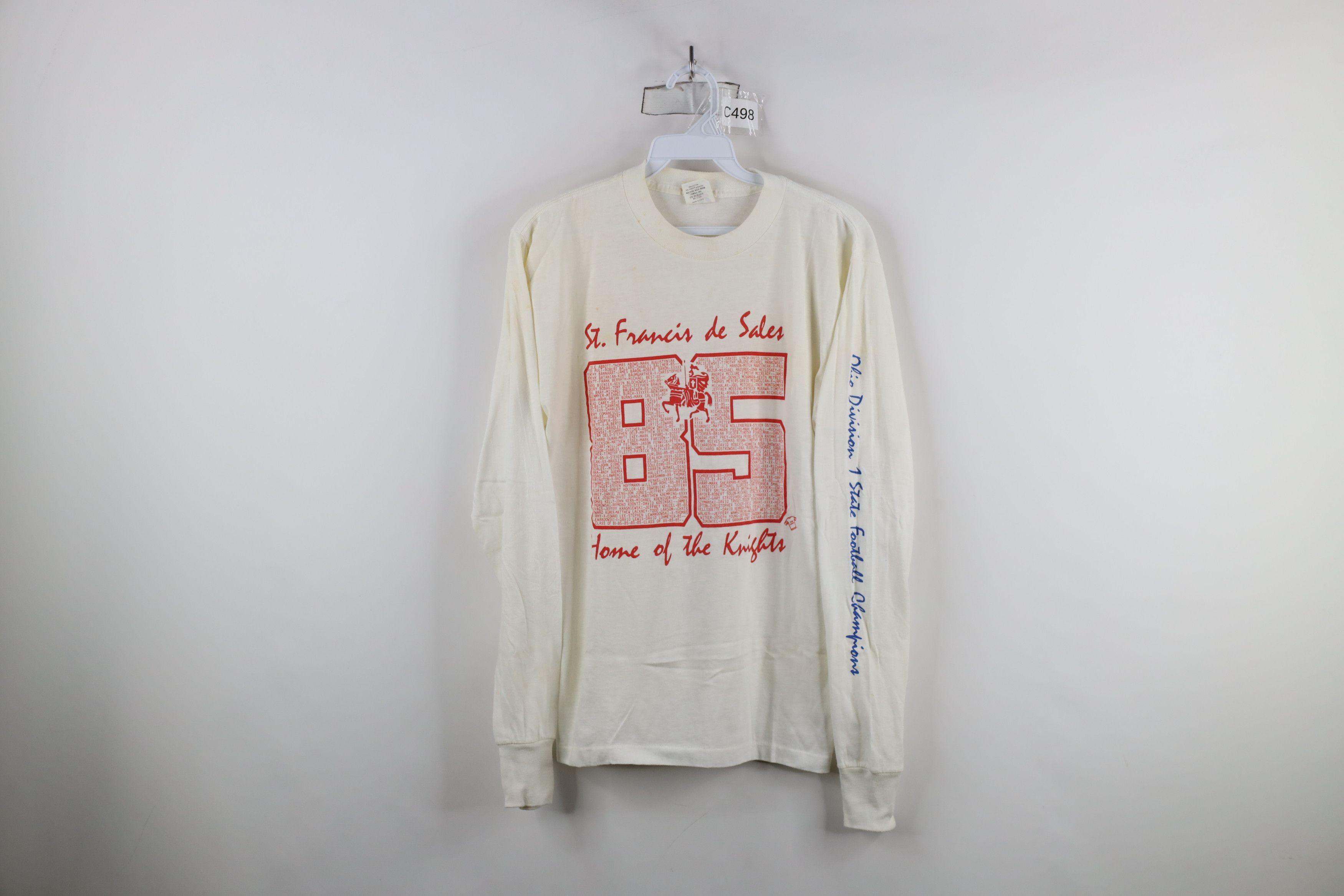 Vintage Vintage 80s Champs Francis de Sales Long Sleeve T-Shirt USA Size US L / EU 52-54 / 3 - 1 Thumbnail