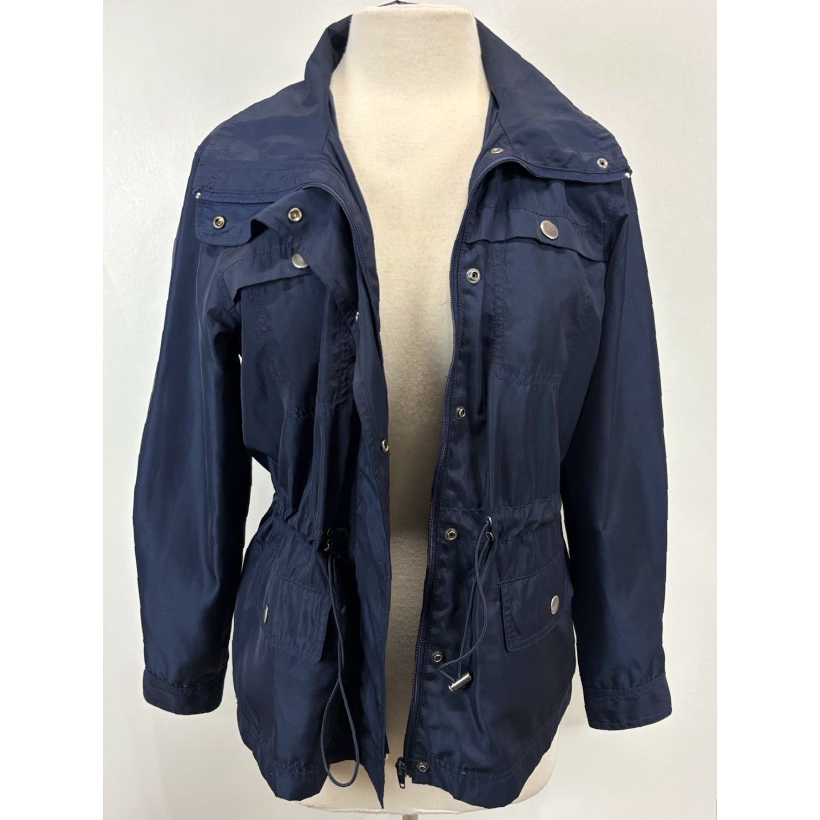 Coldwater Creek COLDWATER CREEK Women's Anorak Jacket Windbreaker Lightweight PM Petites Blue Fall Spring Size M / US 6-8 / IT 42-44 - 6 Thumbnail