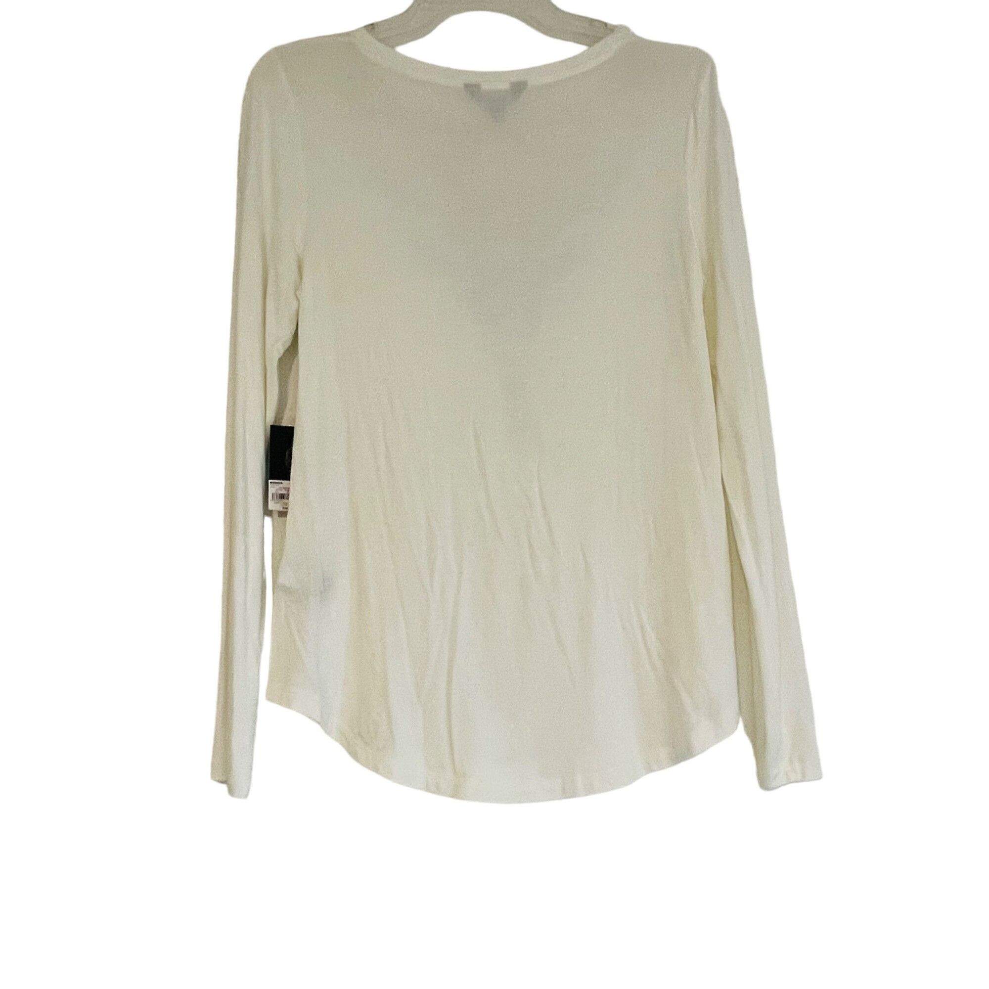 Other Simply Vera Vera Wang Long Sleeve Top XS White Beaded Design Size XS / US 0-2 / IT 36-38 - 8 Thumbnail