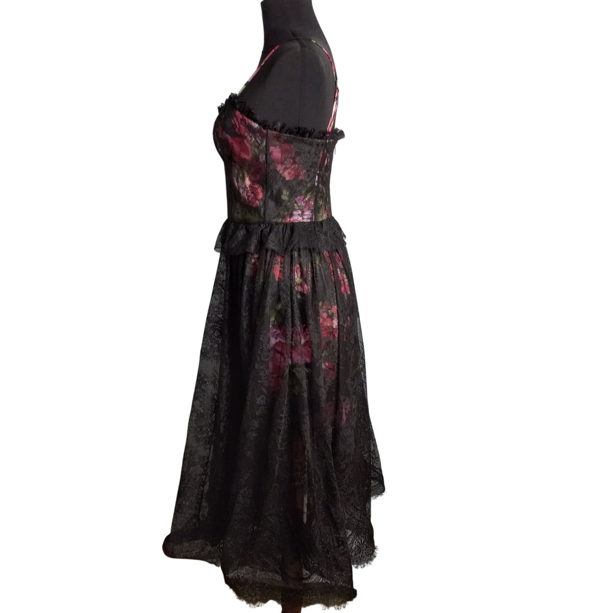 Marchesa Pearl By Georgina Chapman of Marchesa Size 4 Dress Black Flo Size S / US 4 / IT 40 - 2 Thumbnail