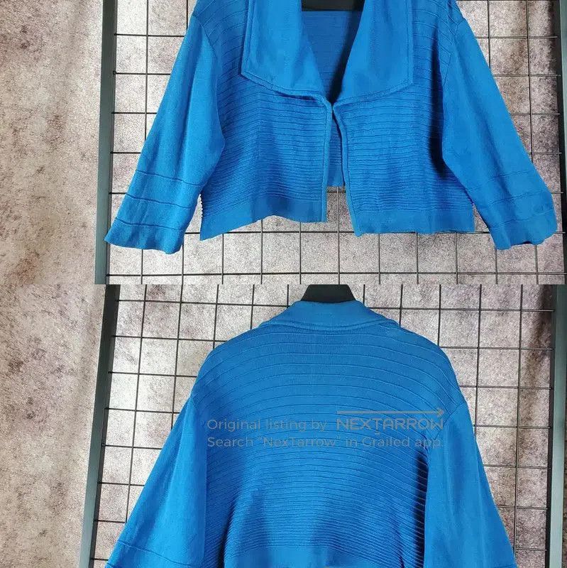 Dior Dior Blue Cotton Striped Cropped Cardigan . Size M / US 6-8 / IT 42-44 - 3 Thumbnail