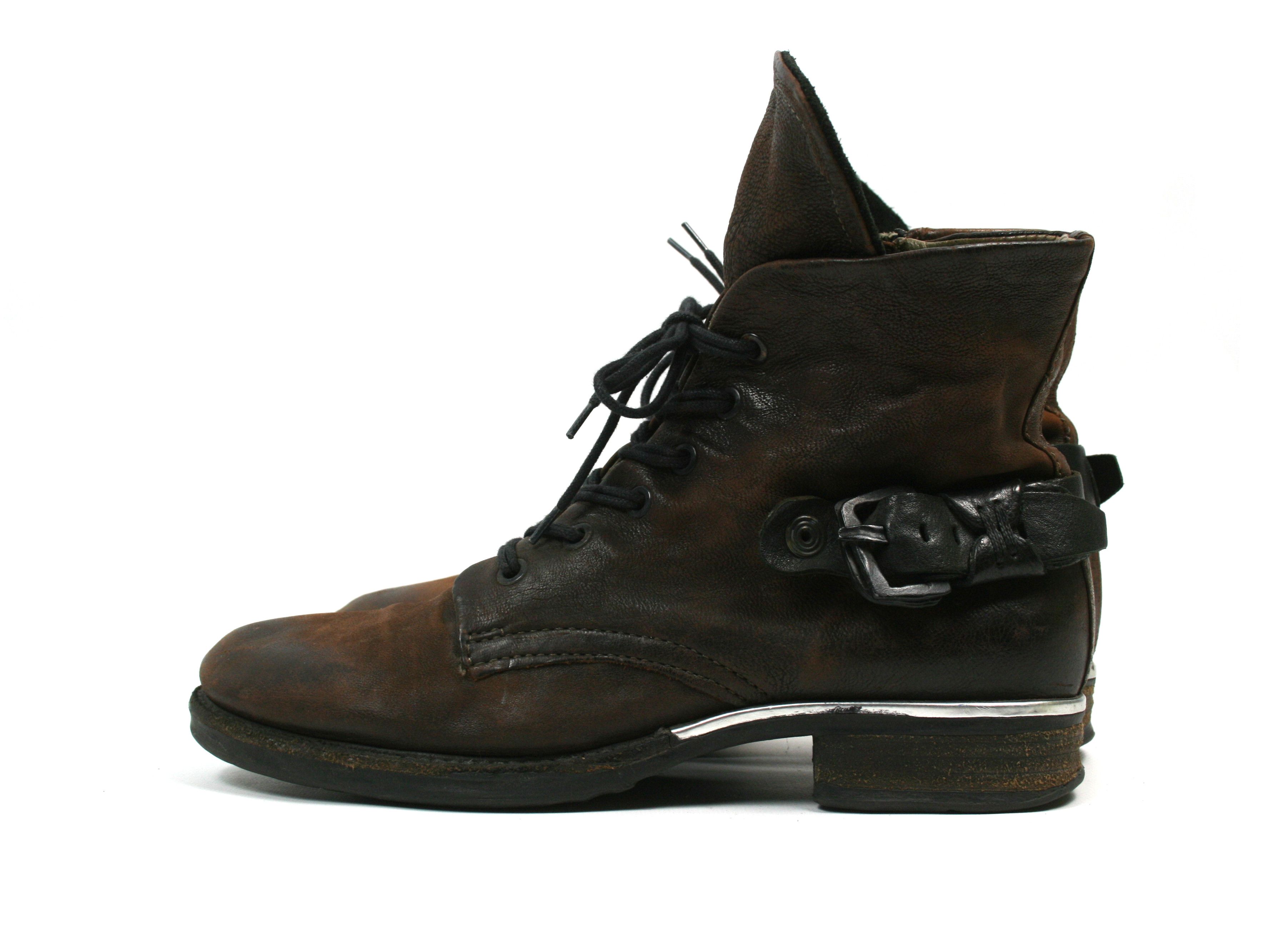 A.S.98 Biker Grunge Belted Leather Boots Size US 10 / IT 40 - 3 Thumbnail