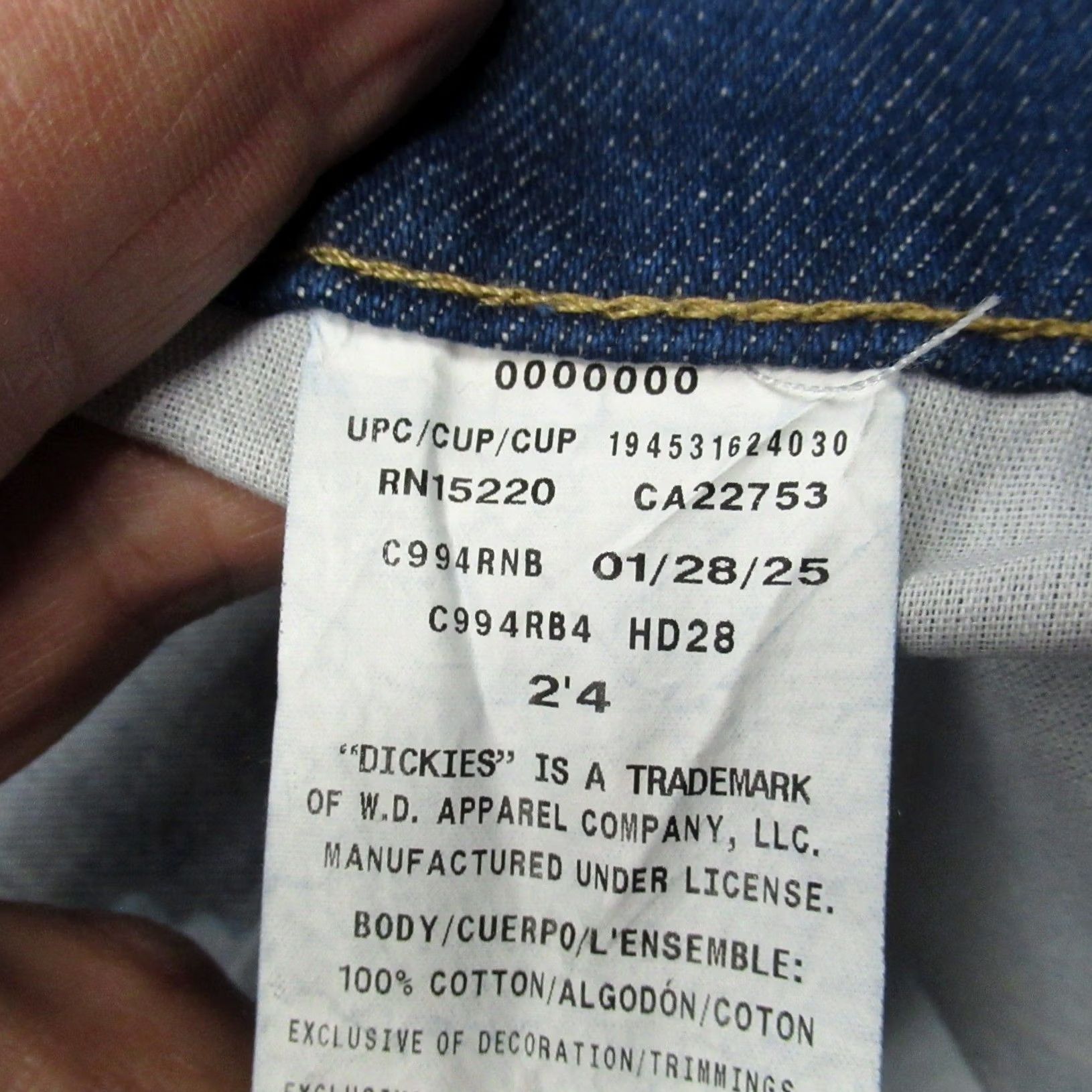 Dickies Dickies Jeans Men 44x32 Blue Straight Boot Rugged Work Relaxed Construction NEW Size US 44 / EU 60 - 3 Thumbnail
