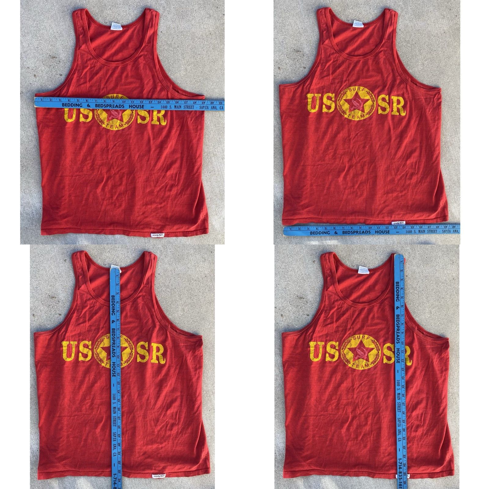 Vintage VINTAGE USSR Surf Team Long Live The Union Of Soviet Surfing Republics Tank Top Size US L / EU 52-54 / 3 - 11 Thumbnail