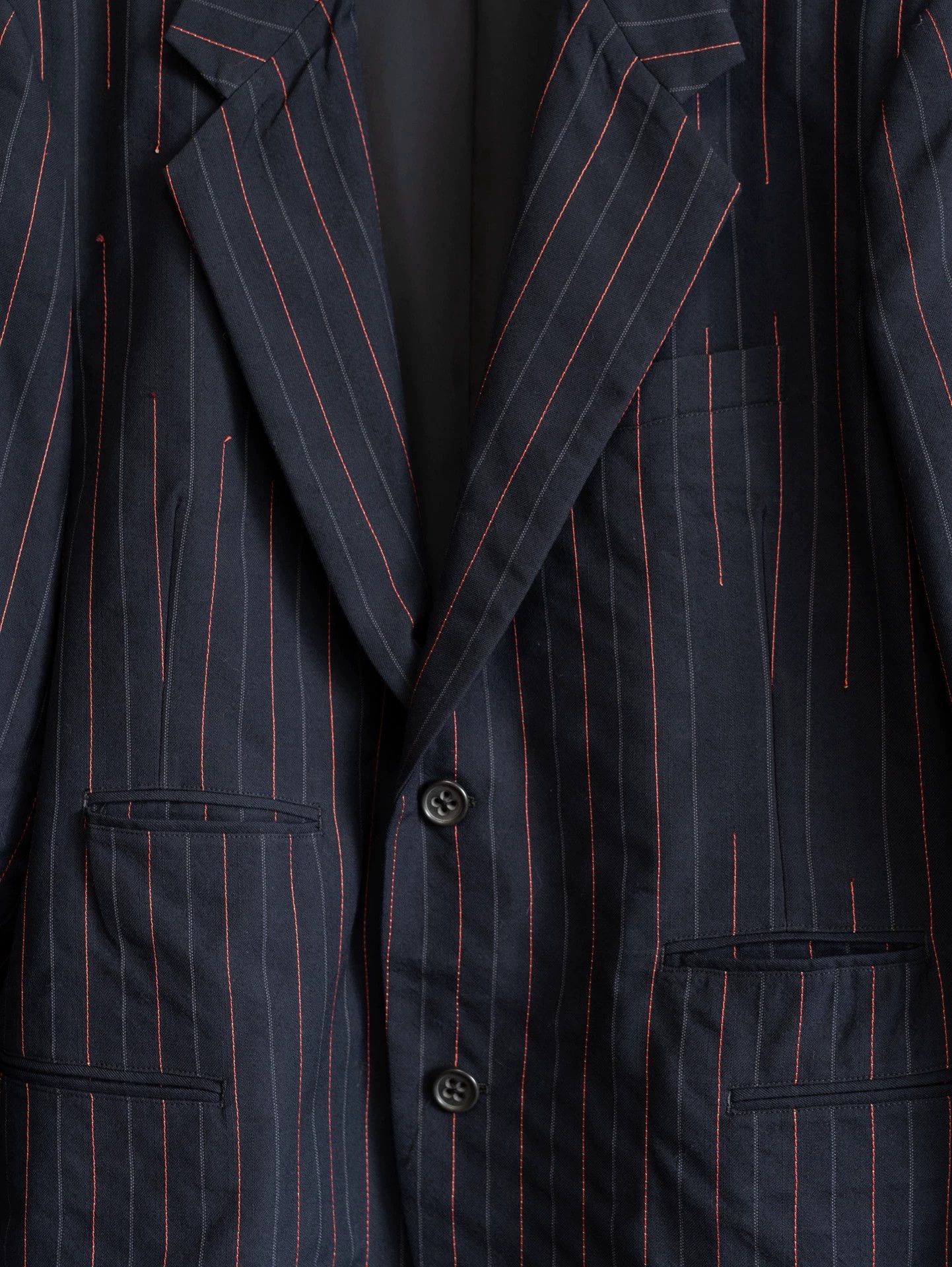 Yohji Yamamoto Yohji Yamamoto 03AW Cut Line Striped Runway Jacket Size 2 Size US M / EU 48-50 / 2 - 5 Thumbnail
