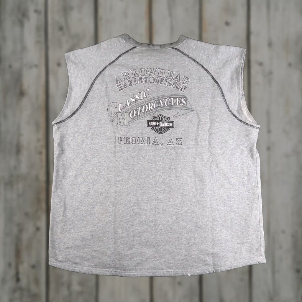Harley Davidson VINTAGE Harley-Davidson T-Shirt Men L Gray Sleeveless Biker Crew Neck 2003 Y2K Logo Size US L / EU 52-54 / 3 - 1 Thumbnail