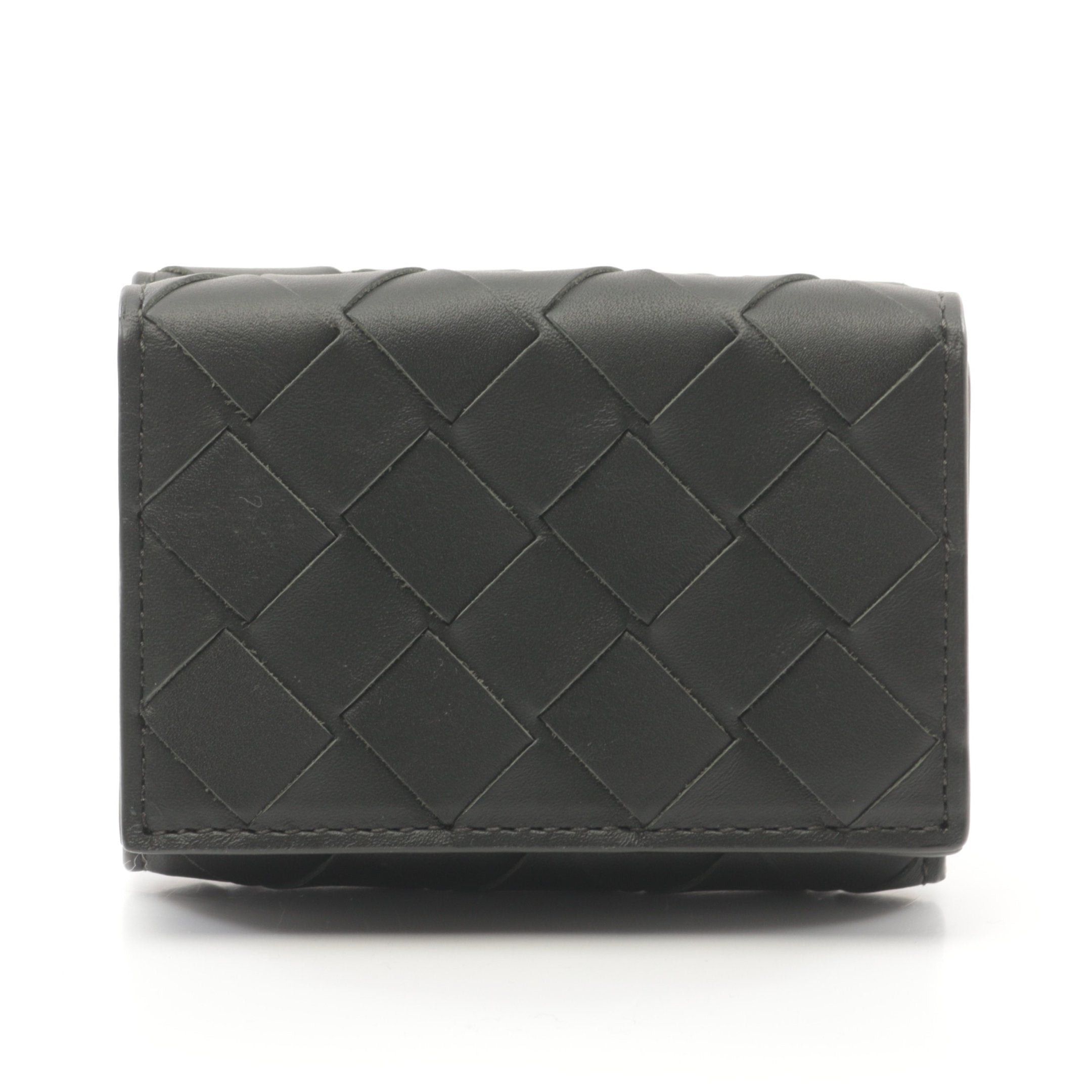 Bottega Veneta Bottega Veneta Intrecciato Trifold Wallet Compact Leather Black Size ONE SIZE - 1 Thumbnail