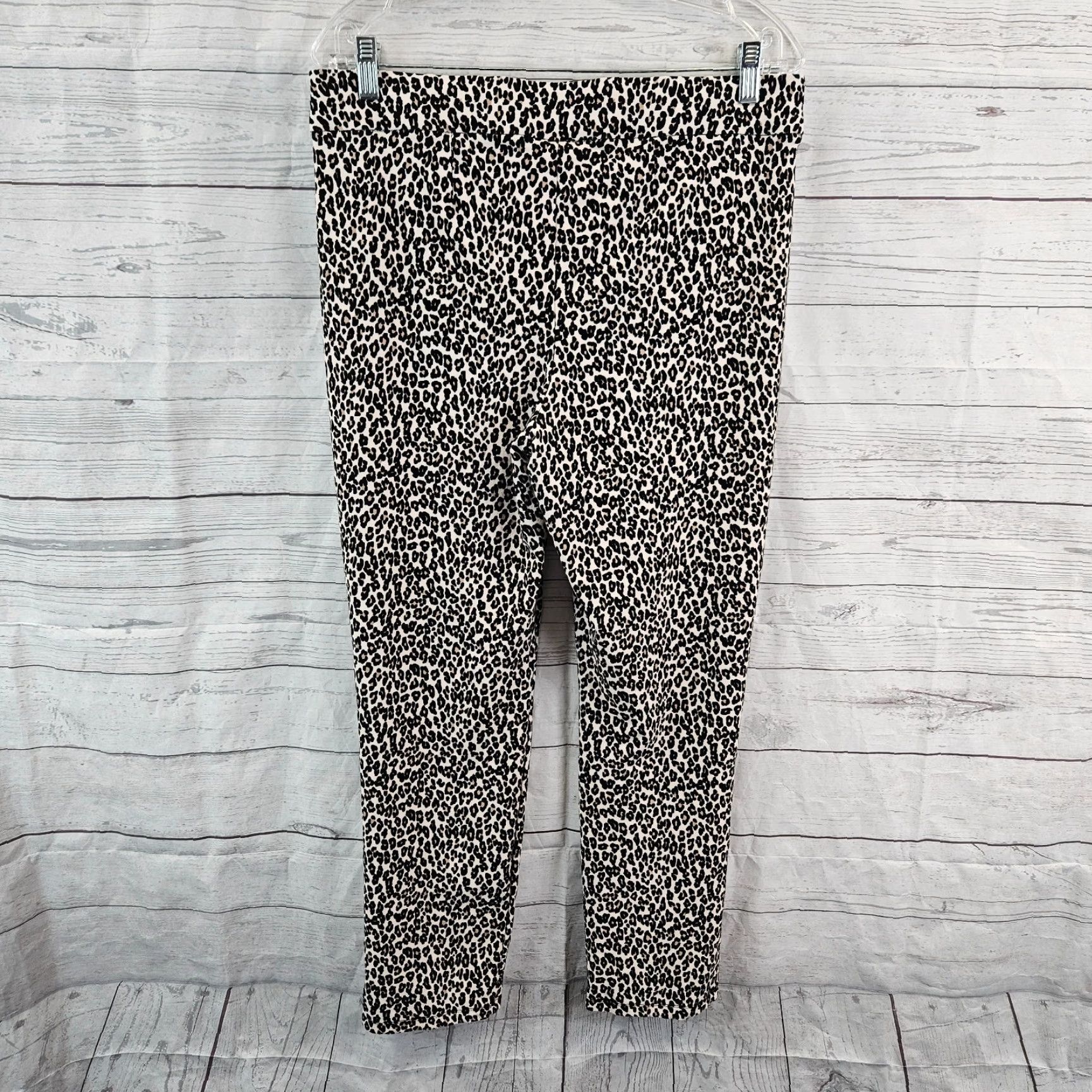 Vintage Chicos Travelers Womens Pants Sz 10 Black Brown Animal Print Pull On Mid Rise Shirt? Size 32" / US 10 / IT 46 - 3 Thumbnail