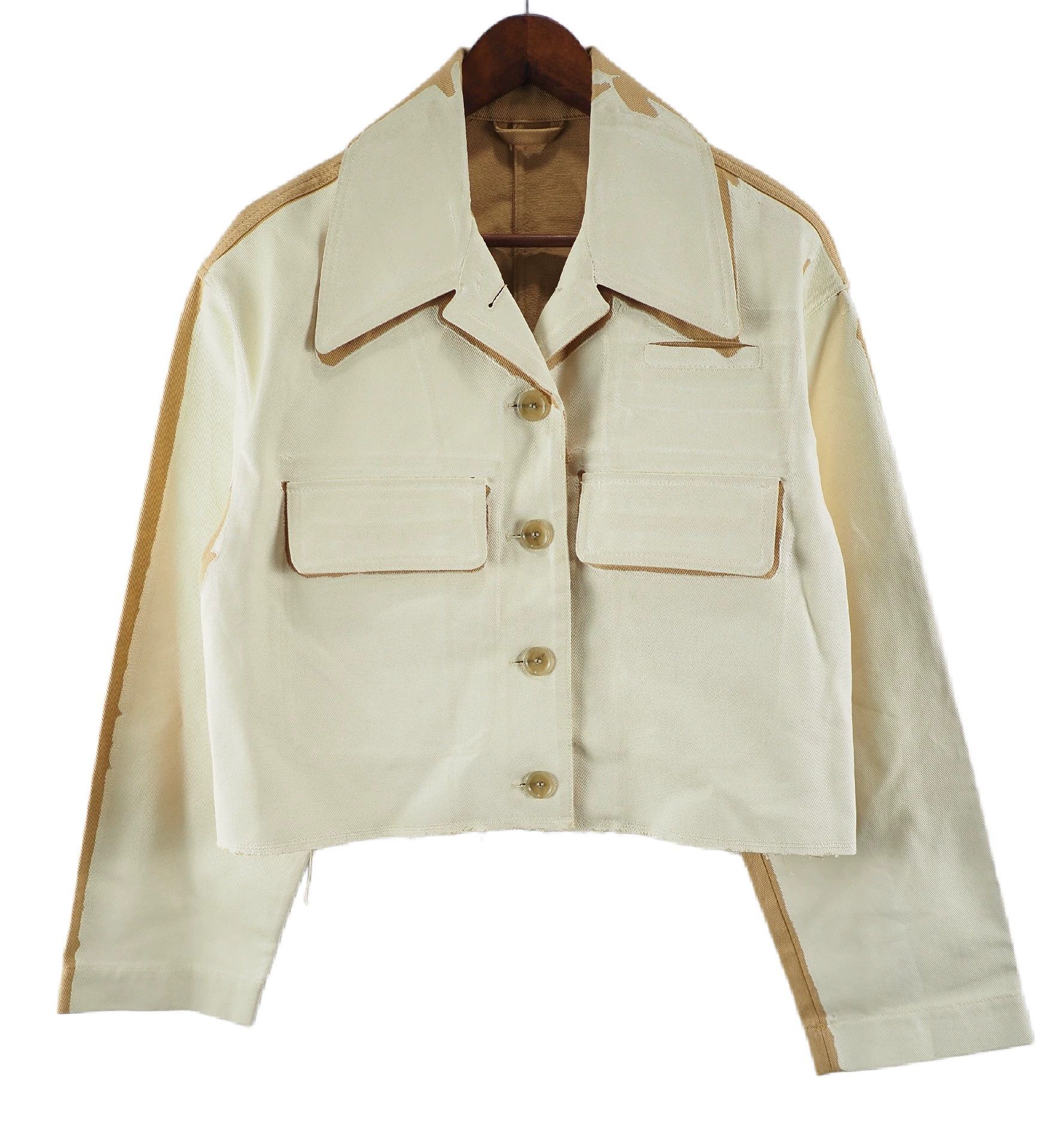 Acne Studios ACNE Women's Khaki Colorblock Bomber Jacket Size XS / US 0-2 / IT 36-38 - 1 Thumbnail
