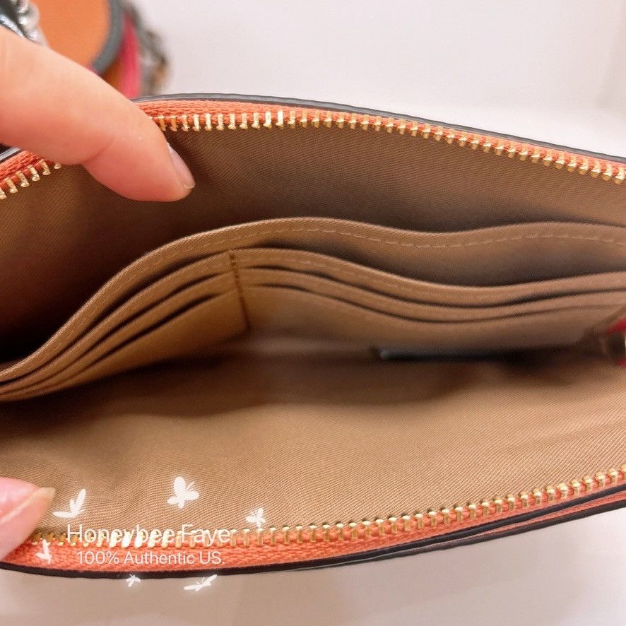 Coach Double Zip Wallet In Signature Canvas With Floral CAY49 Size ONE SIZE - 3 Thumbnail