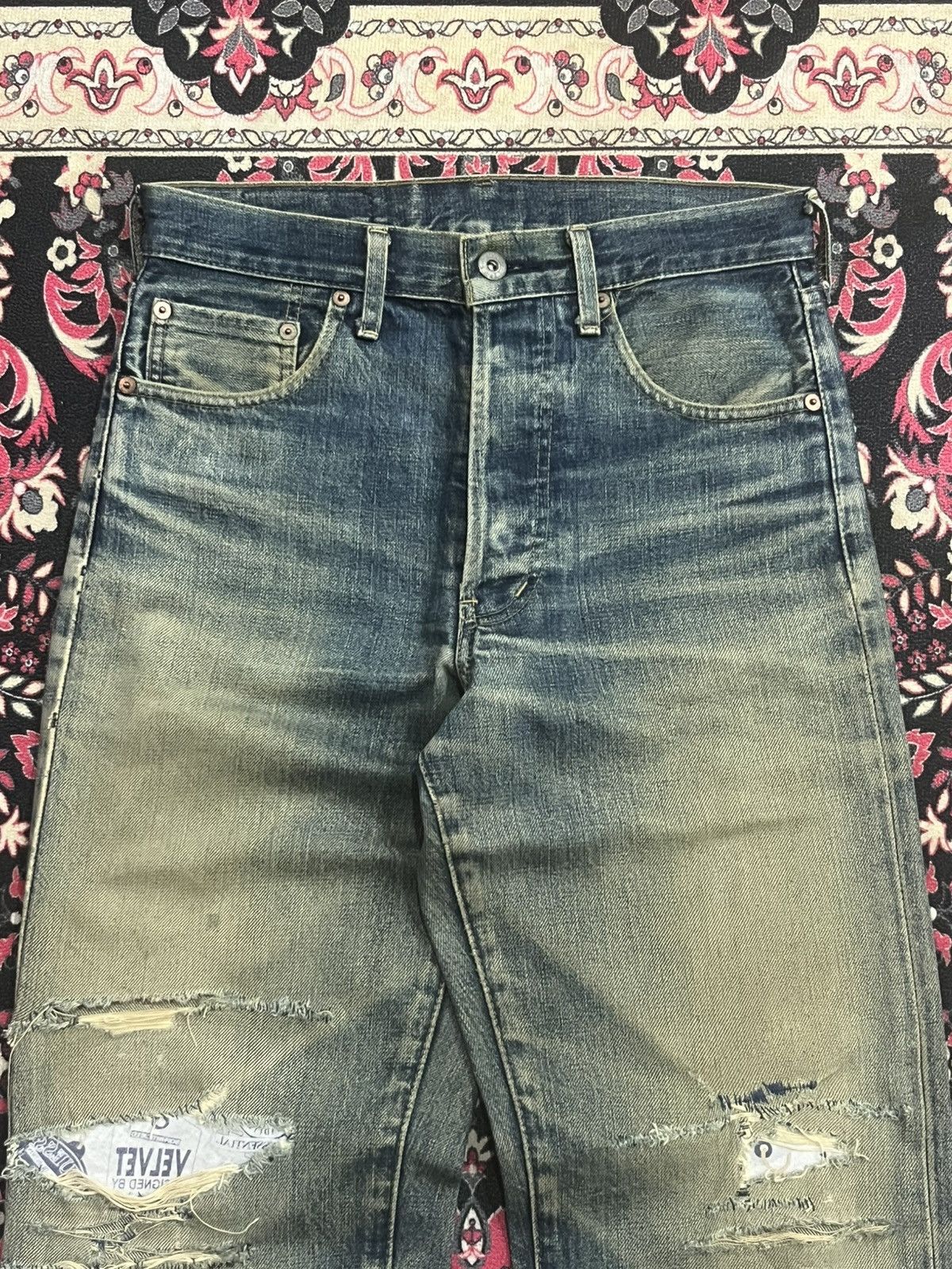 Levi's Levi’s 503BXX Big E Blue Mud Washed Distressed Selvedge Jean Size US 29 - 4 Thumbnail
